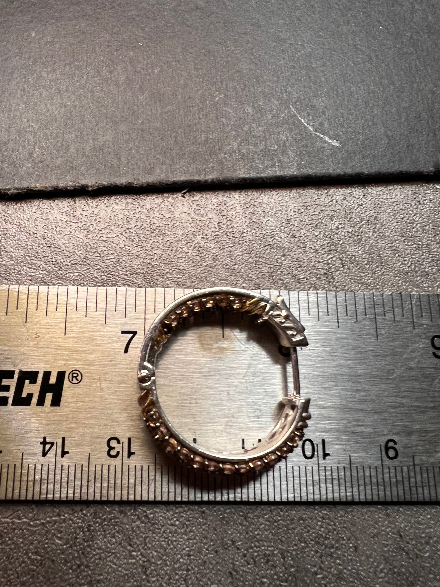 Andalusite inside out hoop earrings in gold and rhodium over sterling silver