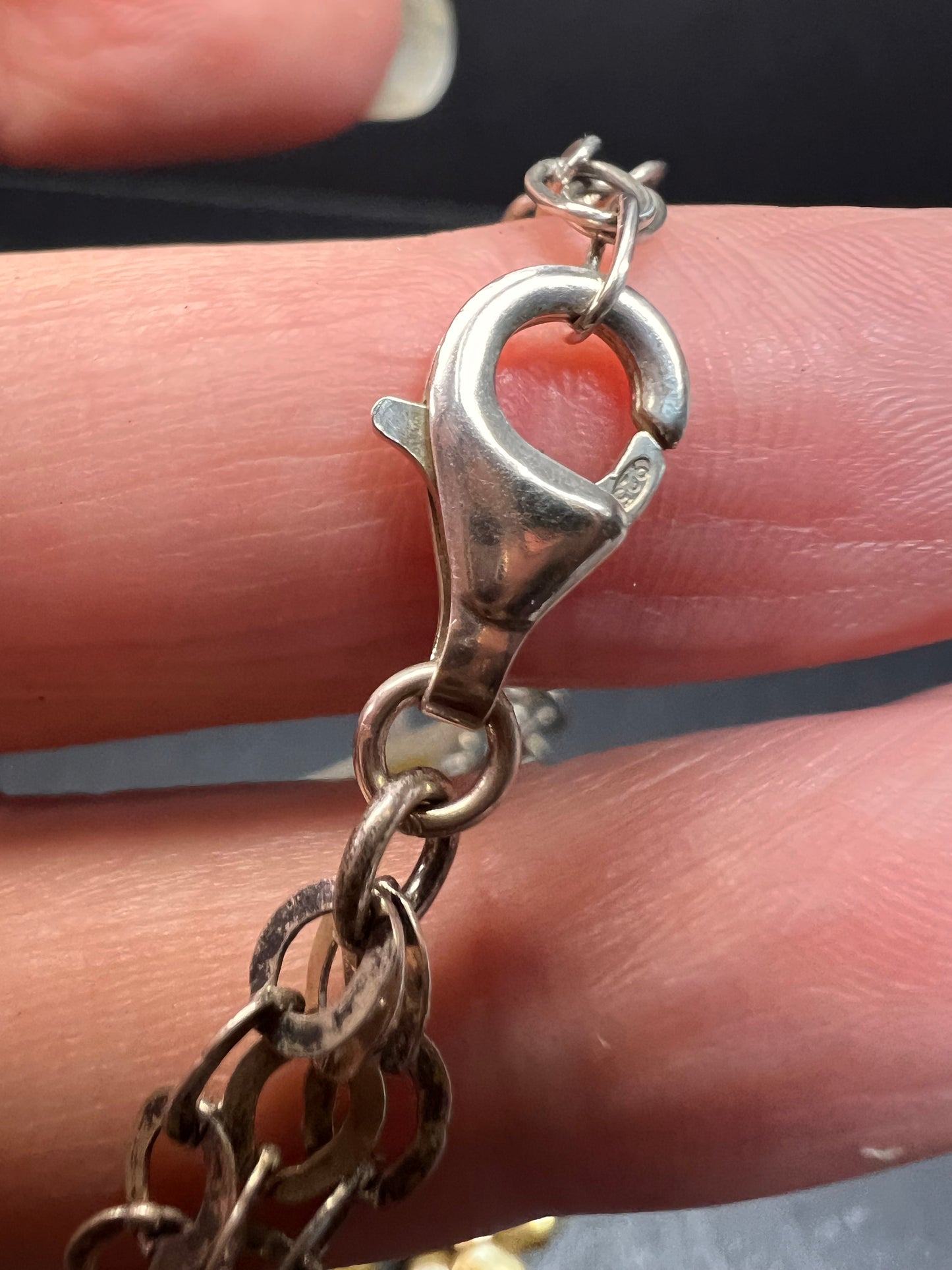 NEW golden green freshwater pearl and sterling silver necklace