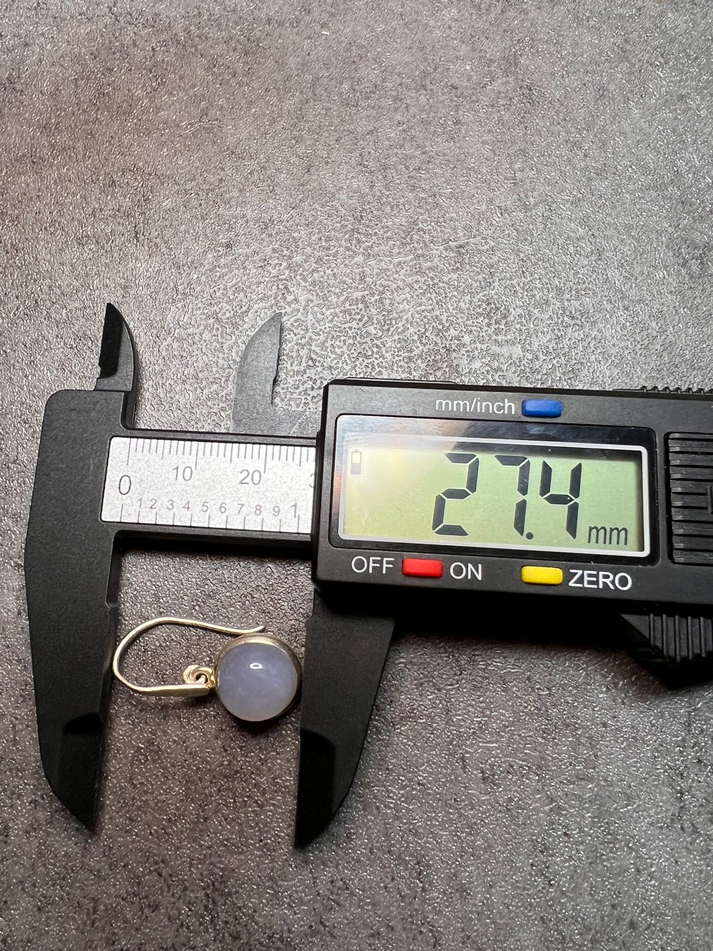 NEW Blue chalcedony sterling silver earrings 4.61 grams