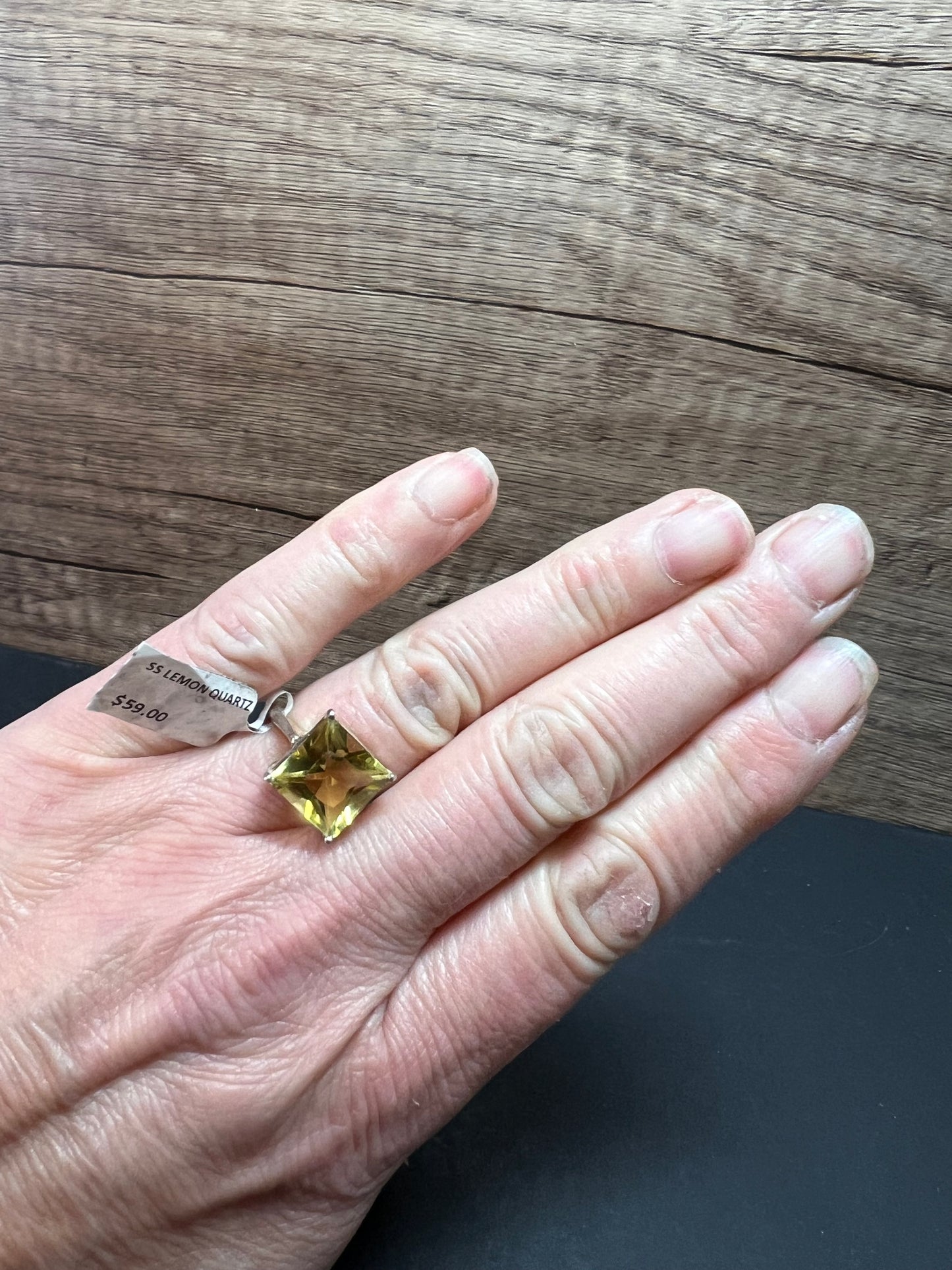 NEW size 7 lemon quartz citrine sterling silver ring 5.05 grams