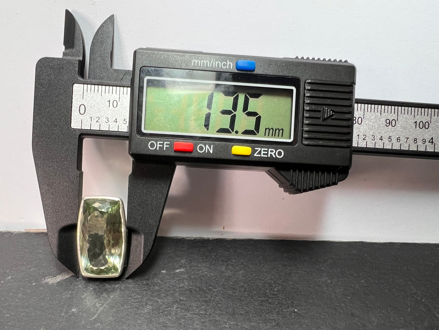 NEW cushion cut Prasiolite sterling silver ring size 7 10.83 grams