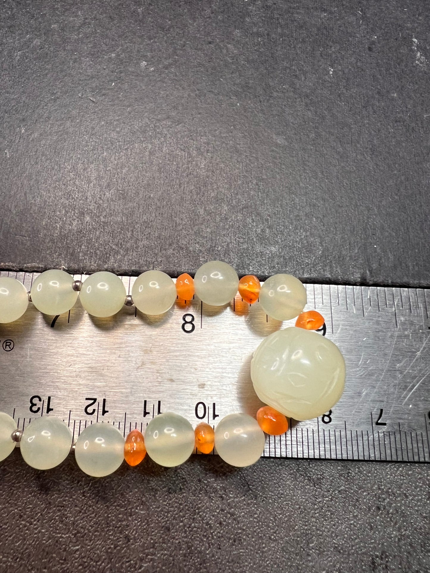 NEW serpentine and carnelian necklace with sterling silver clasp