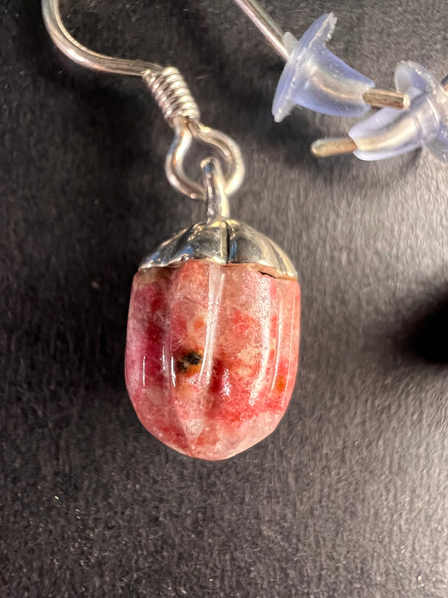 NEW Norwegian thulite sterling silver earrings