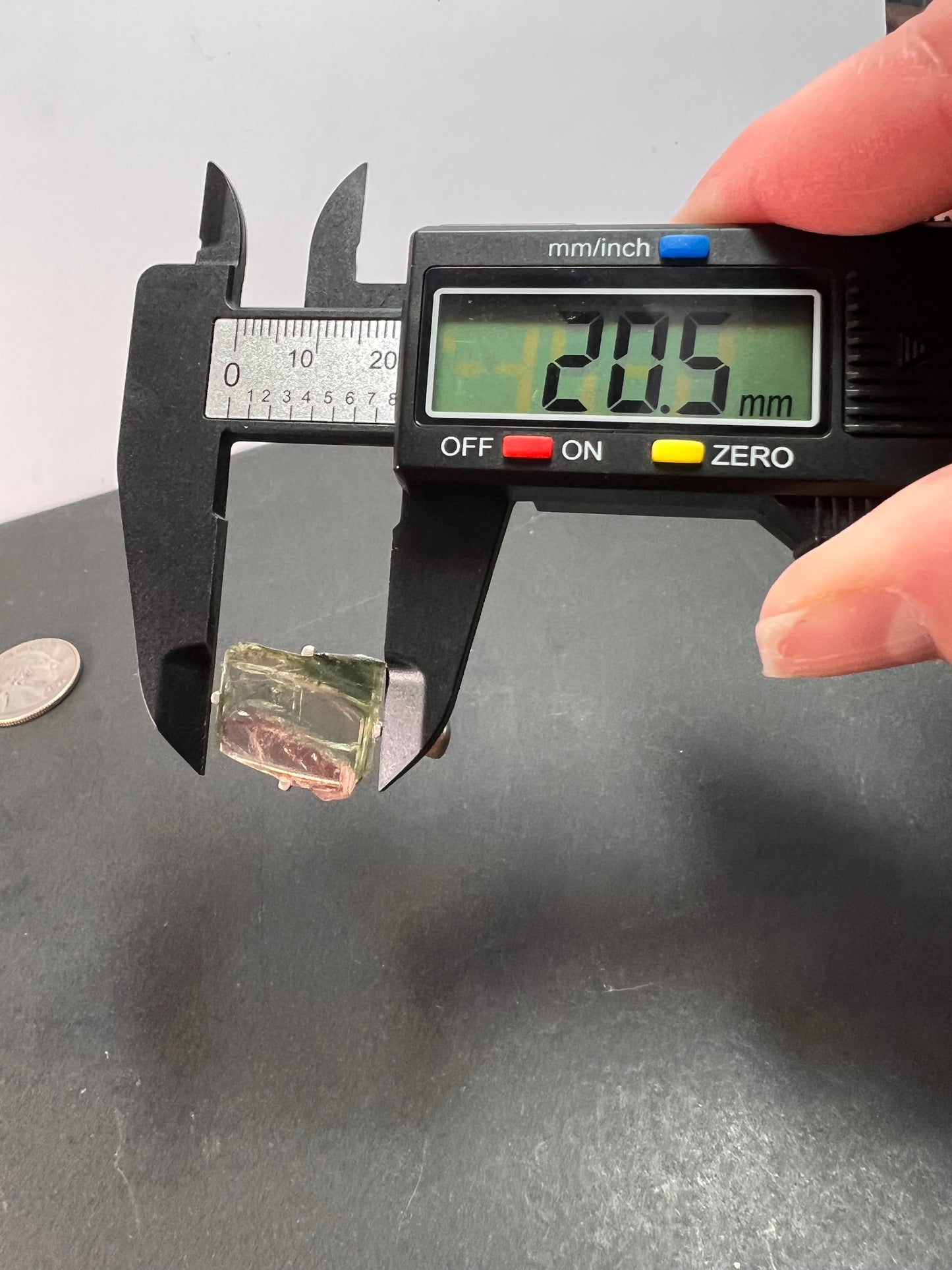 NEW watermelon tourmaline sterling silver freeform pendant 2.52 grams