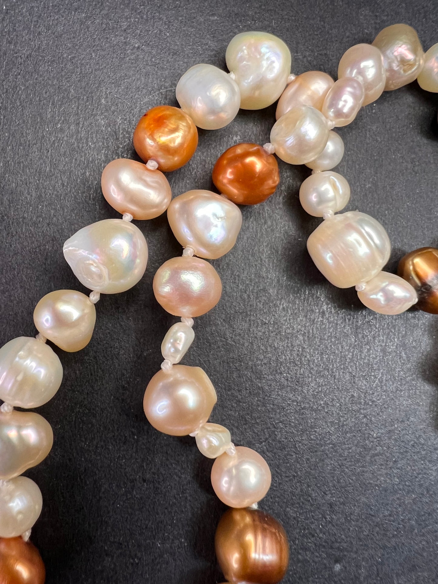 Multi colored freshwater pearls 50 inch endless necklace