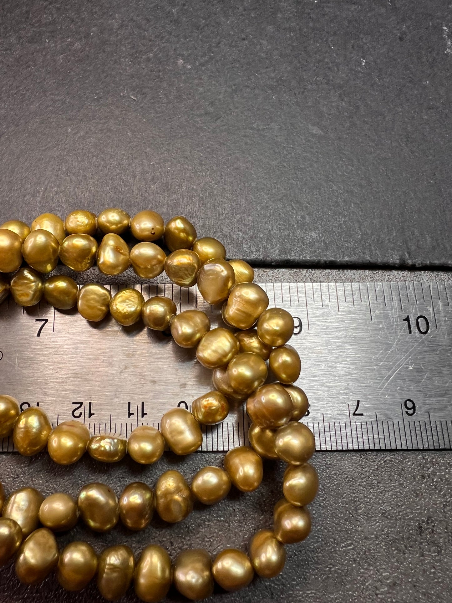 NEW golden green freshwater pearl and sterling silver necklace