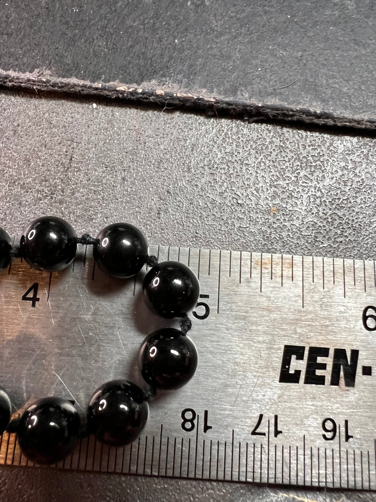 Estate Black Onyx Endless Necklace 8mm Knotted Beads 34 Inch Modern