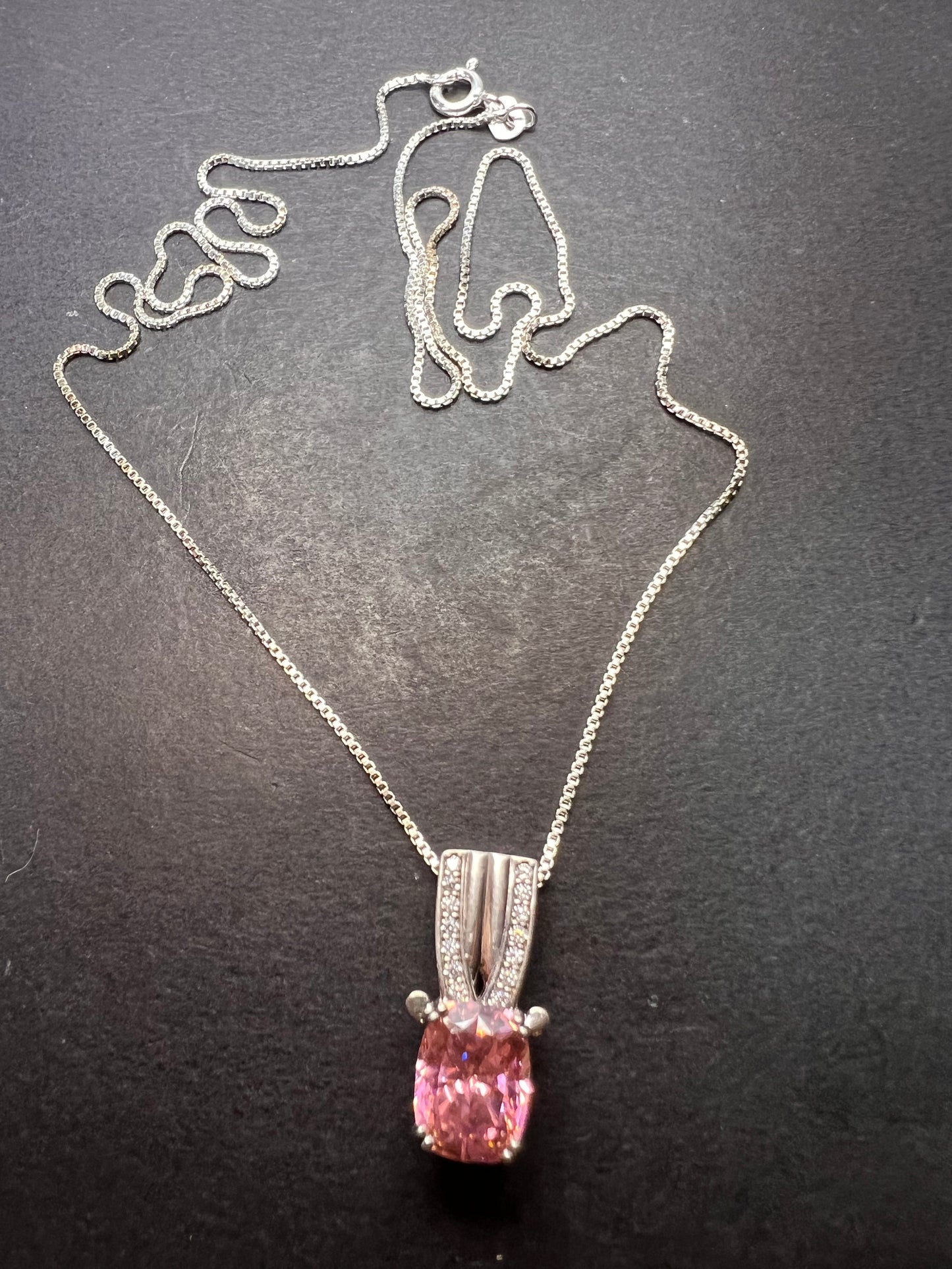 Bella Luce 5.17ctw Pink and white CZ Rhodium Over Silver Pendant