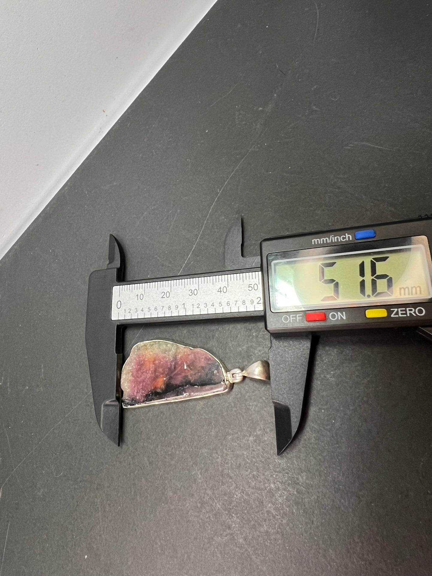 NEW Watermelon multi tourmaline sterling silver pendant 7.91 grams