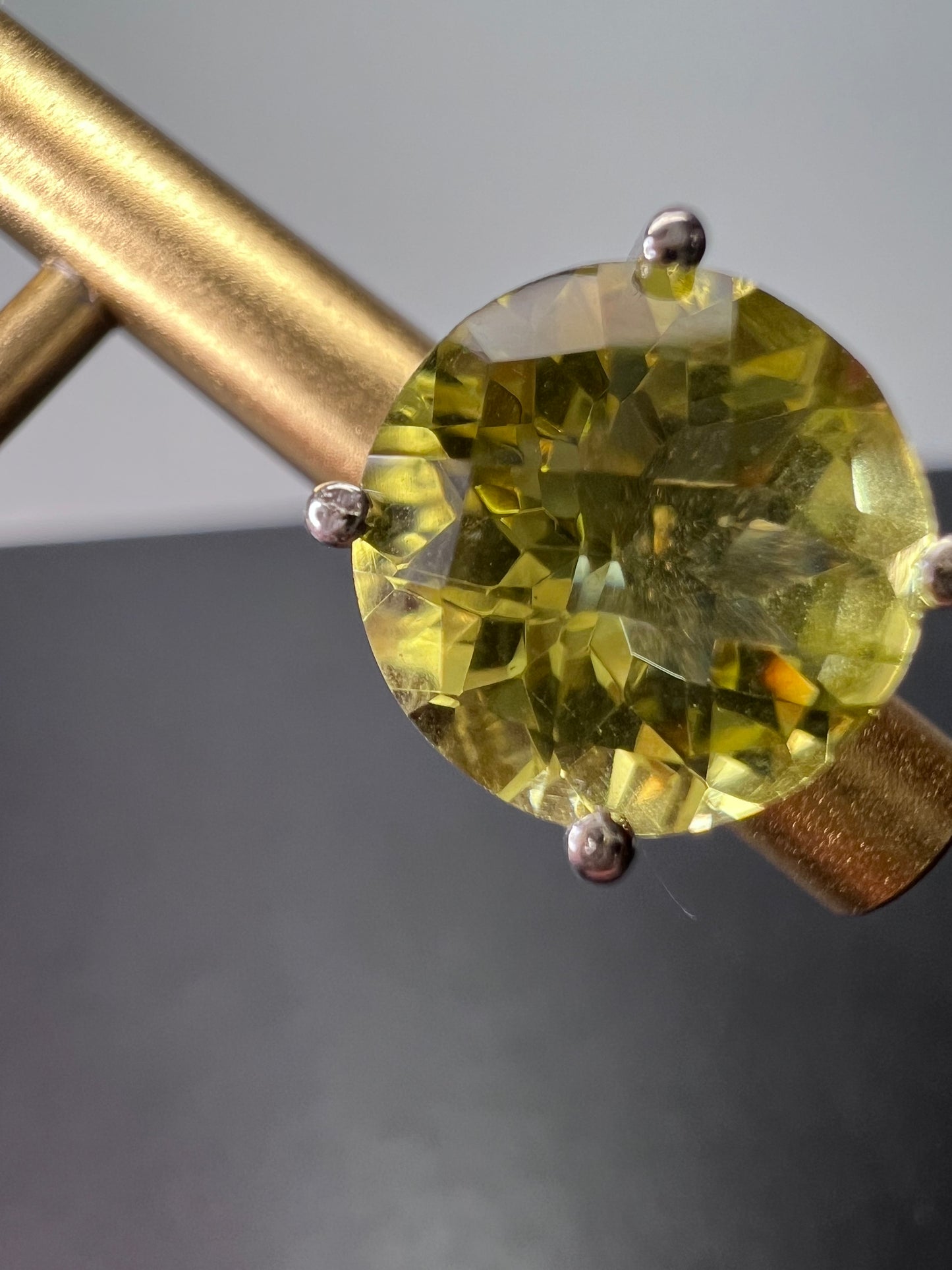 Lemon quartz jumbo stud earrings in sterling silver