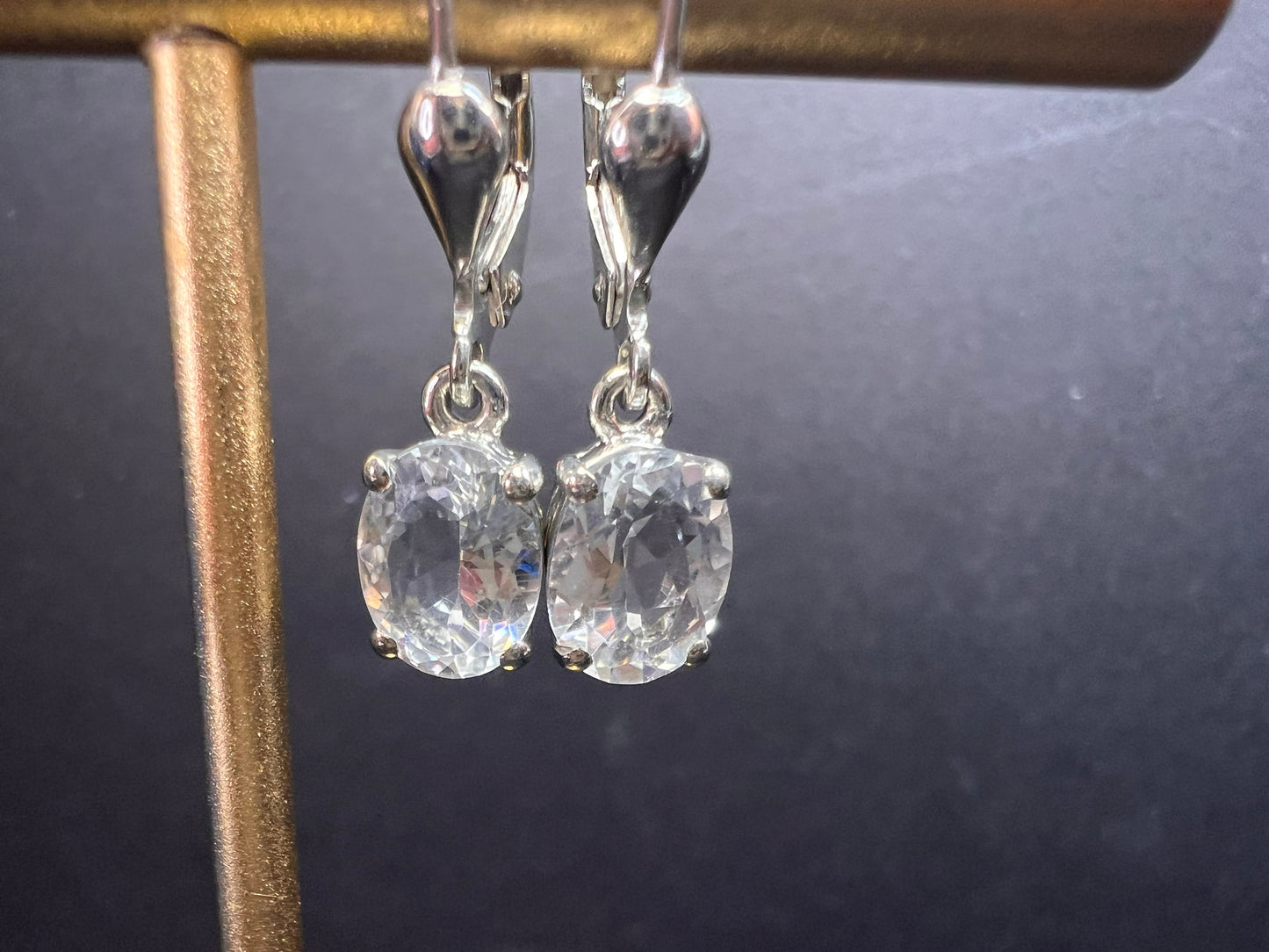NEW petalite sterling silver lever back earrings