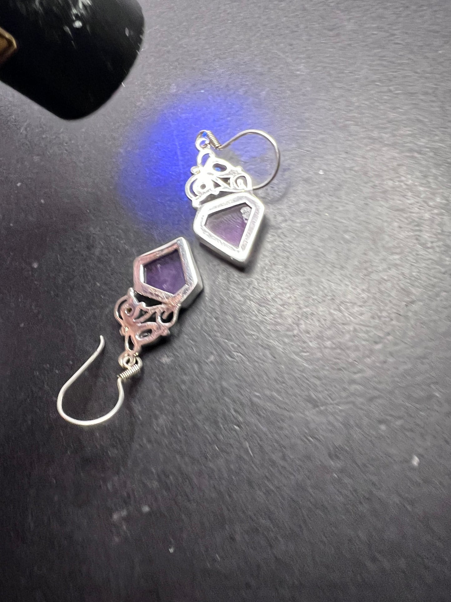 *NEW* Multi color fluorite sterling silver dangle earrings