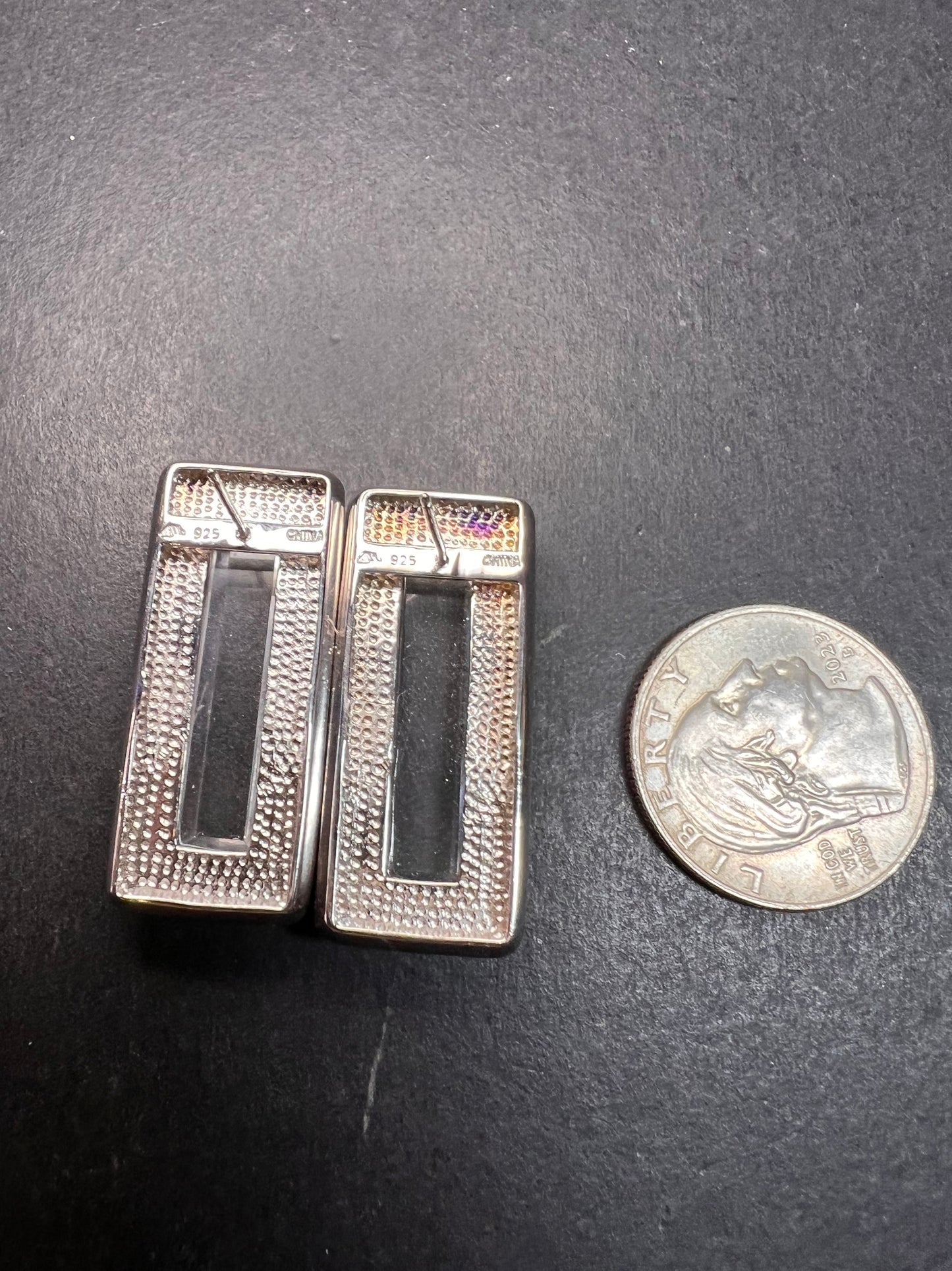 NEW clear quartz gemstone sterling silver earrings