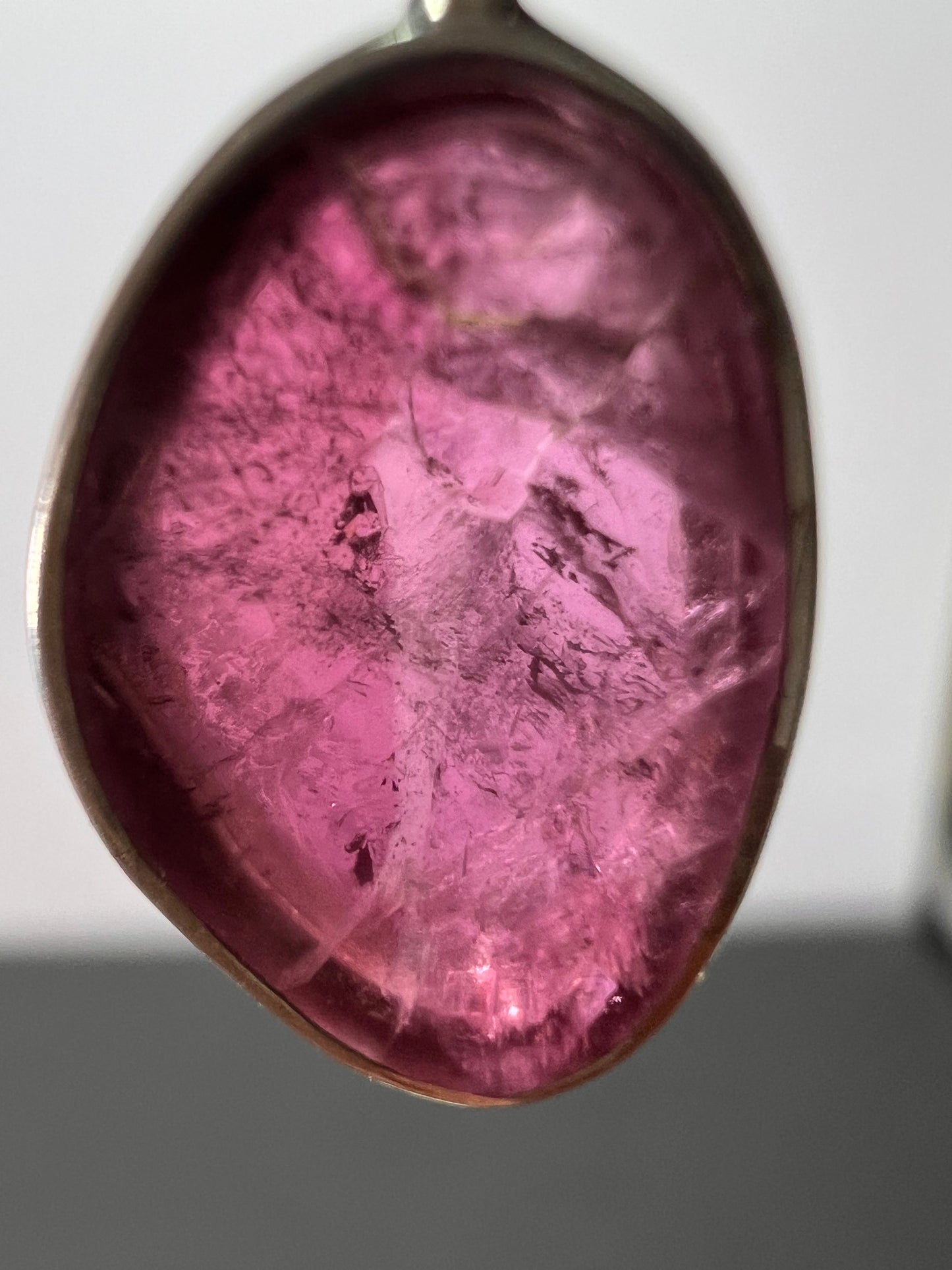 NEW Pink tourmaline sterling silver pendant 1.24 grams