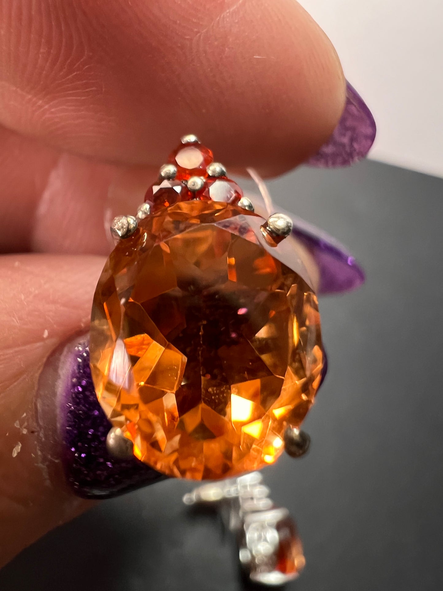 Tangerine quartz and fire opal sterling silver earrings