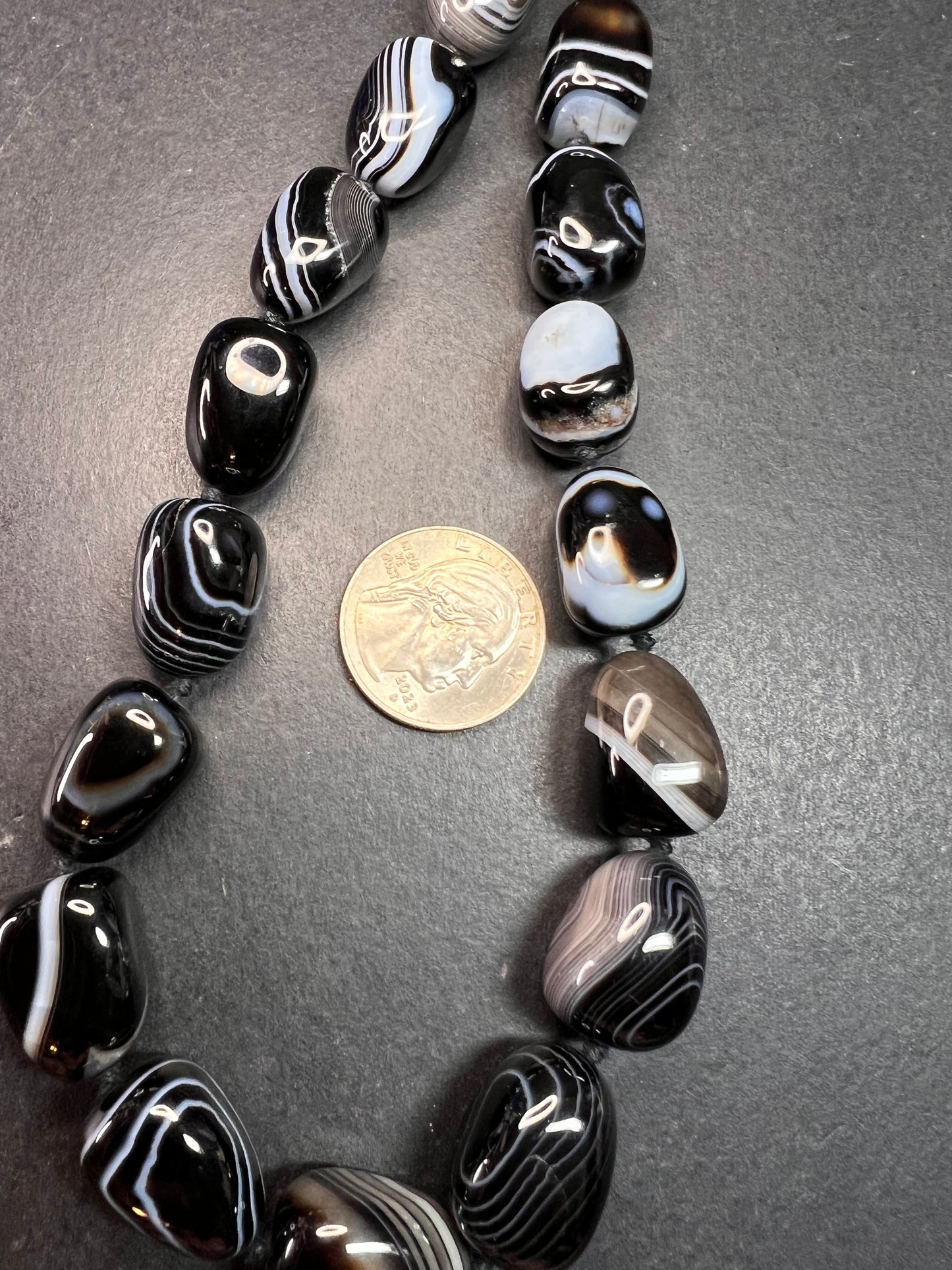 NEW Botswana agate 18 inch necklace with sterling silver clasp