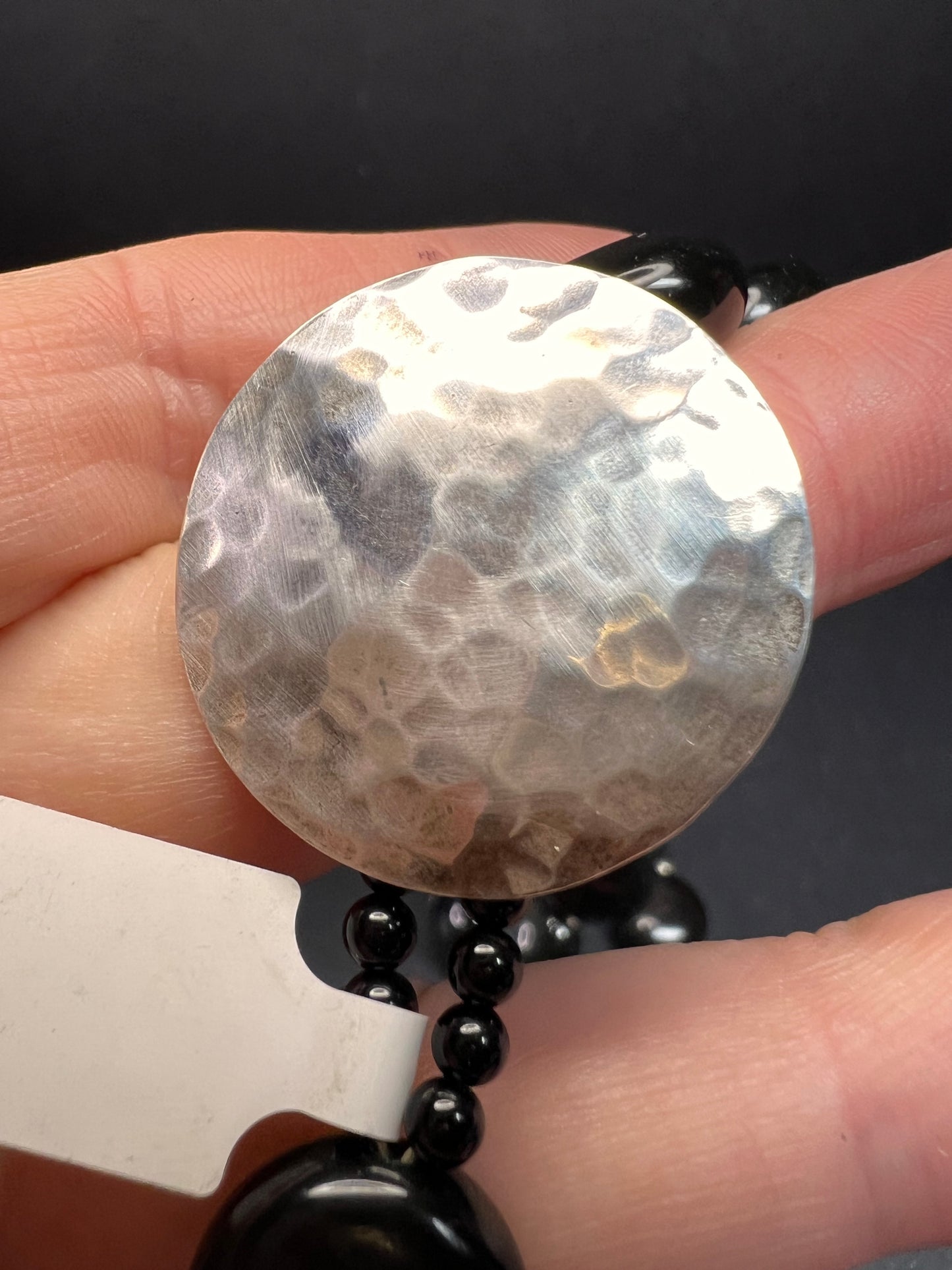 NEW rainbow obsidian and sterling silver necklace