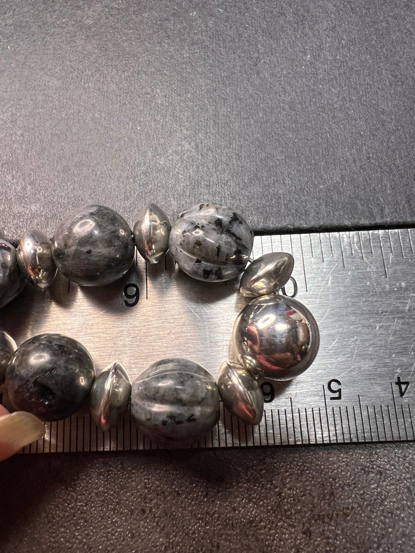 NEW Larvakite and sterling silver necklace