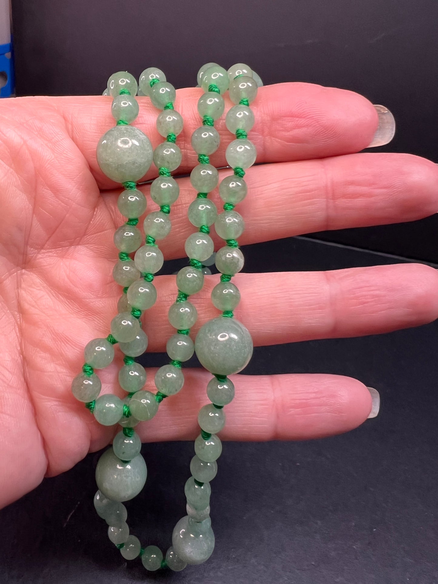 NEW green aventurine endless 30 inch necklace