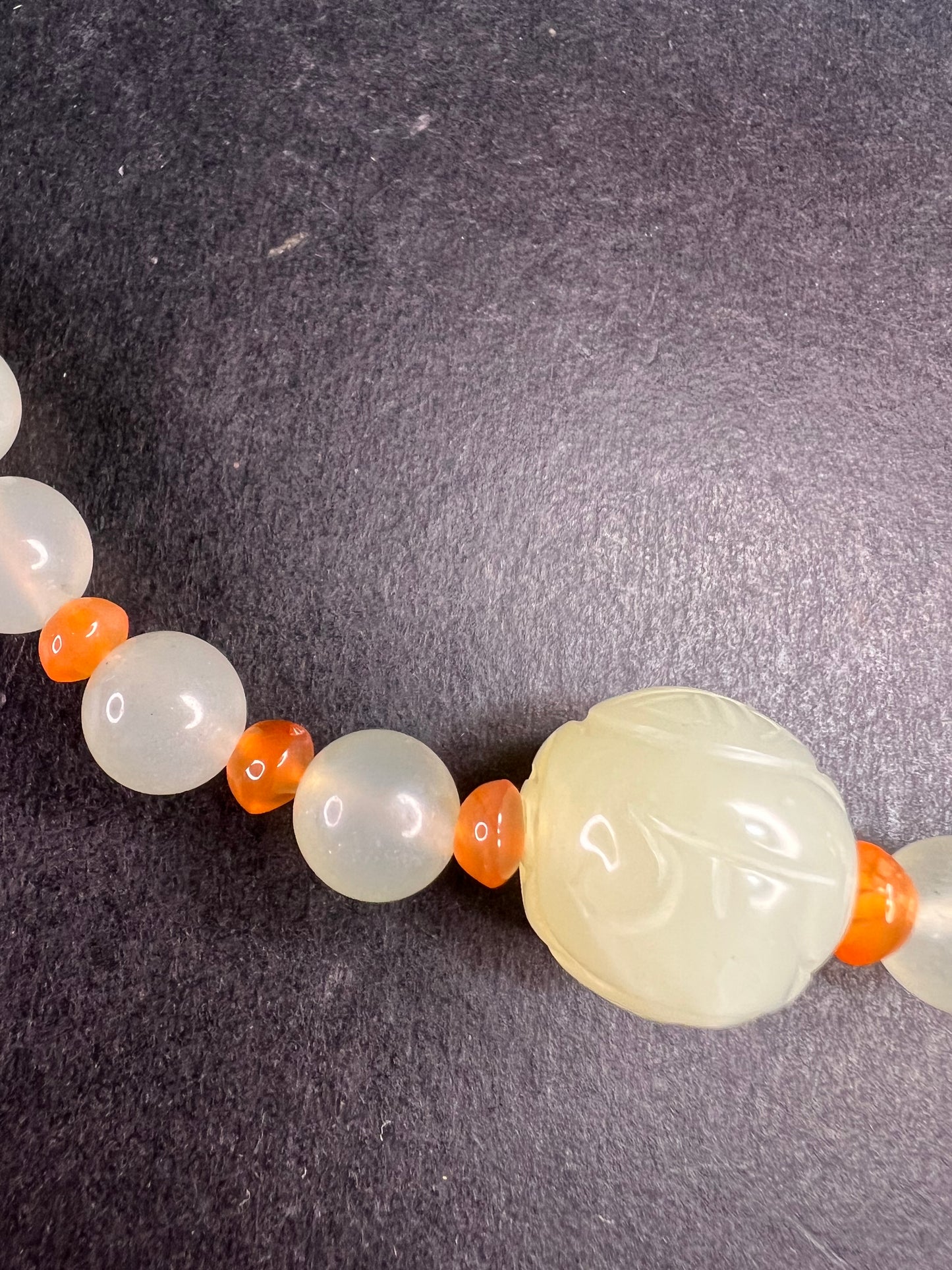 NEW serpentine and carnelian necklace with sterling silver clasp