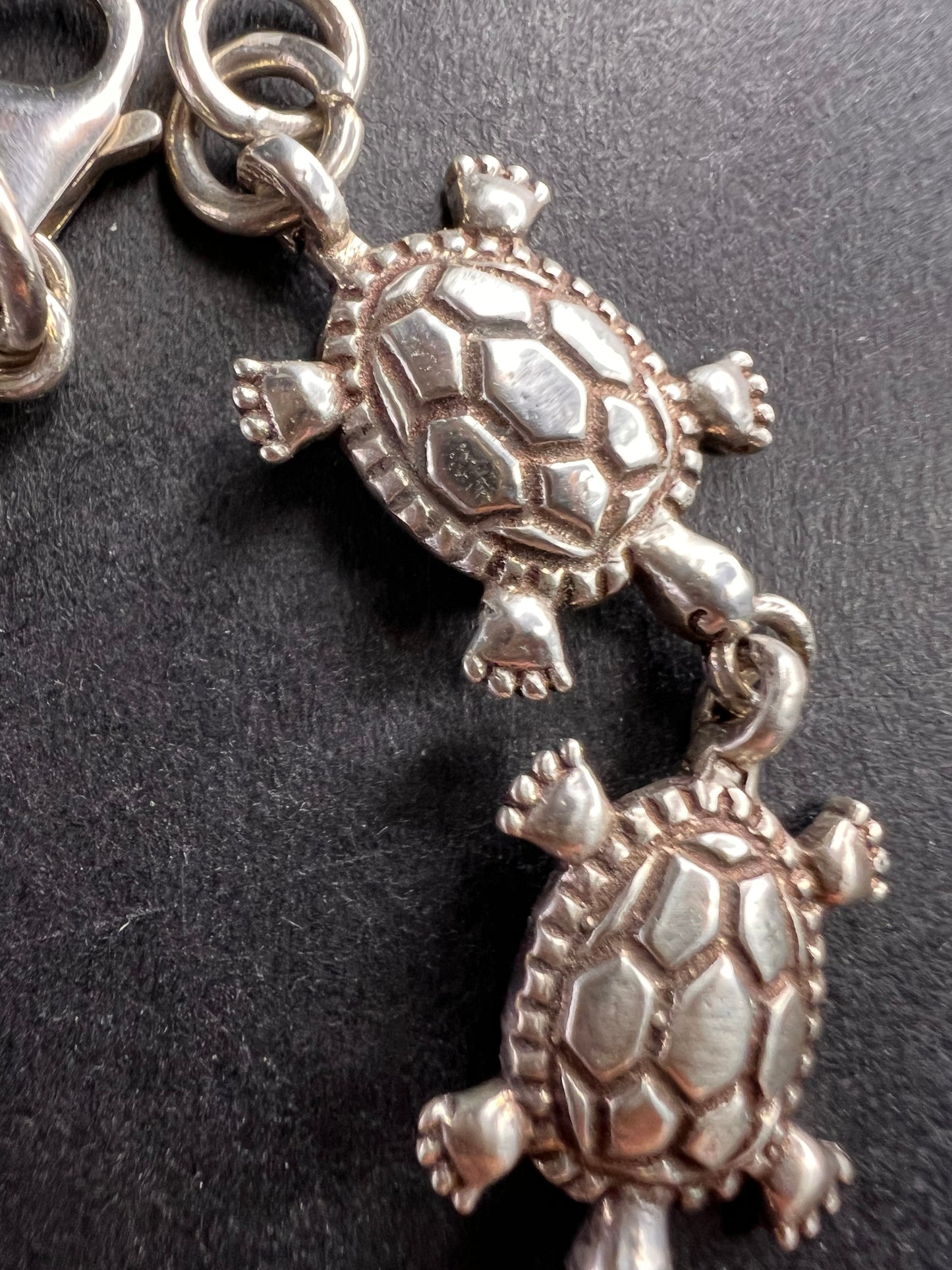 Vintage sterling silver turtles bracelet