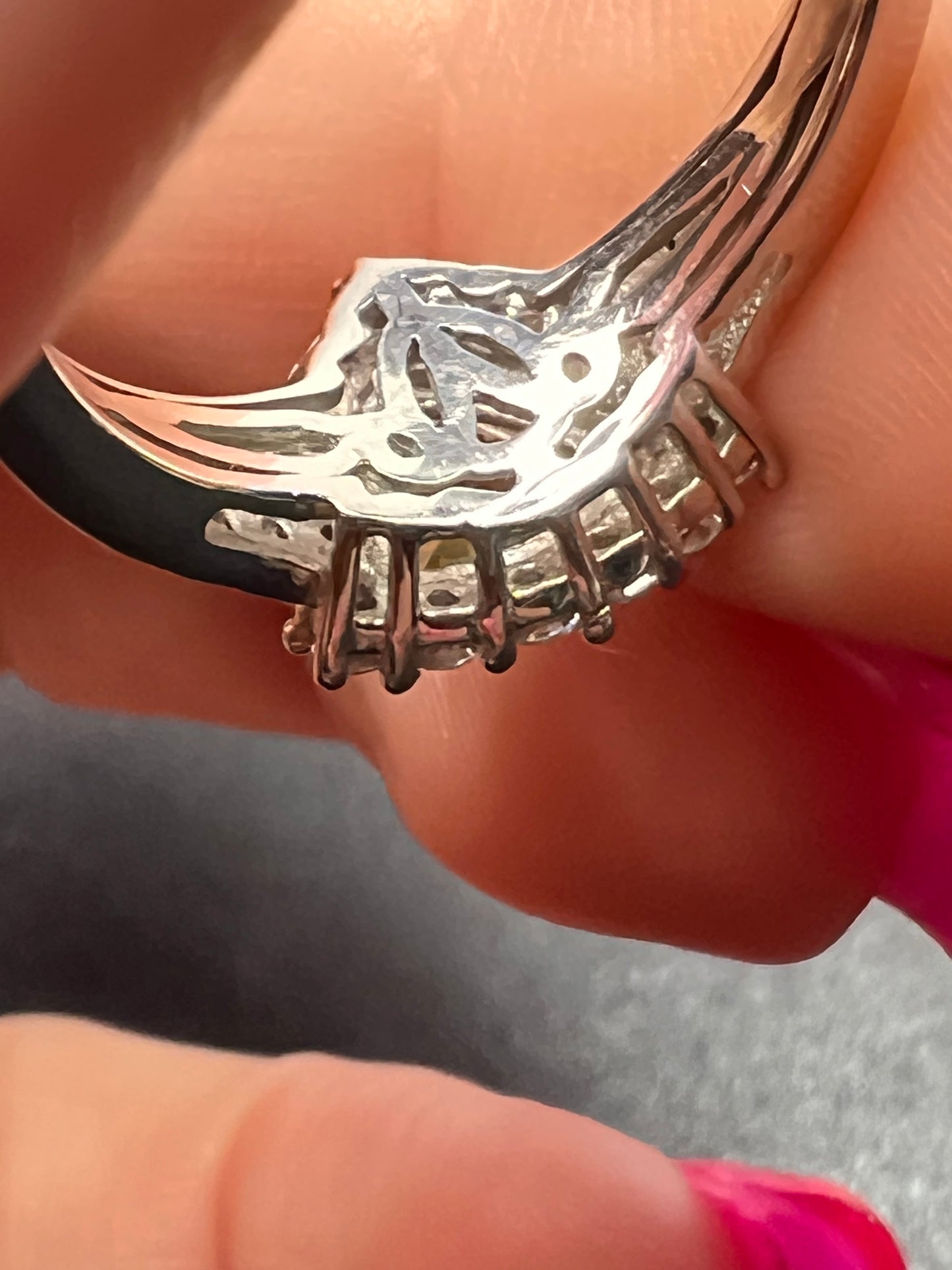 NEW yellow beryl and moissanite halo ring in platinum over sterling silver-size 7