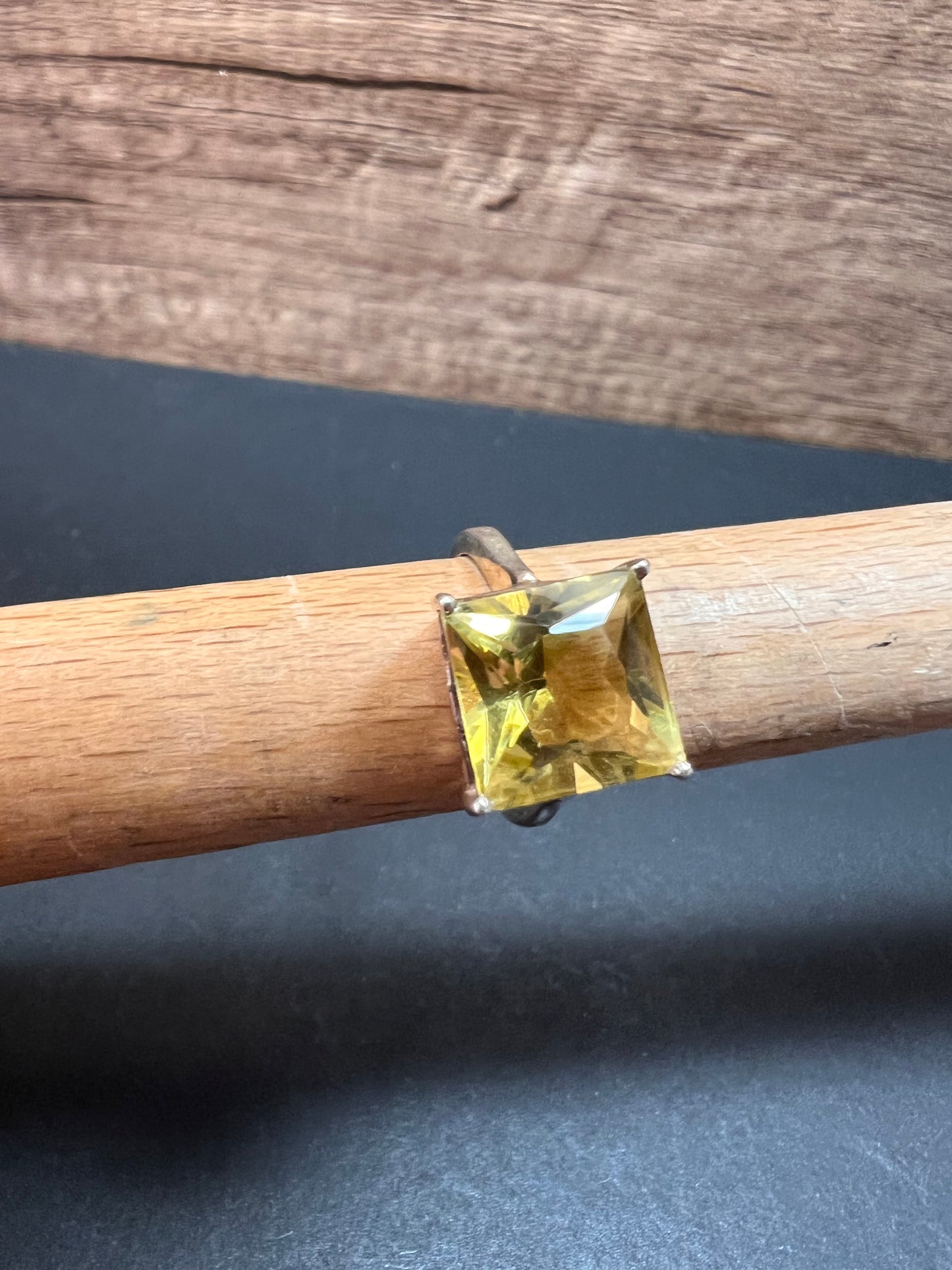 NEW size 7 lemon quartz citrine sterling silver ring 5.05 grams
