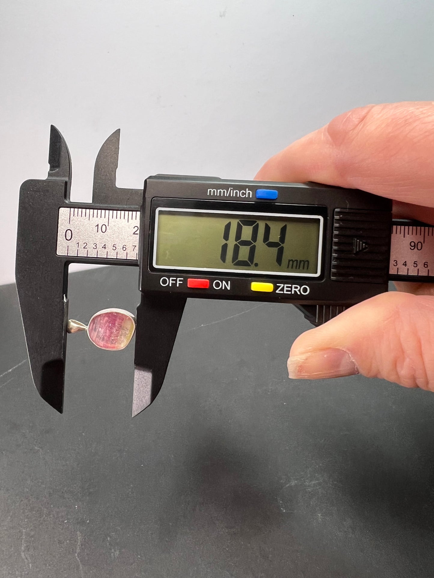 NEW watermelon bi color tourmaline sterling silver pendant 1.24 grams