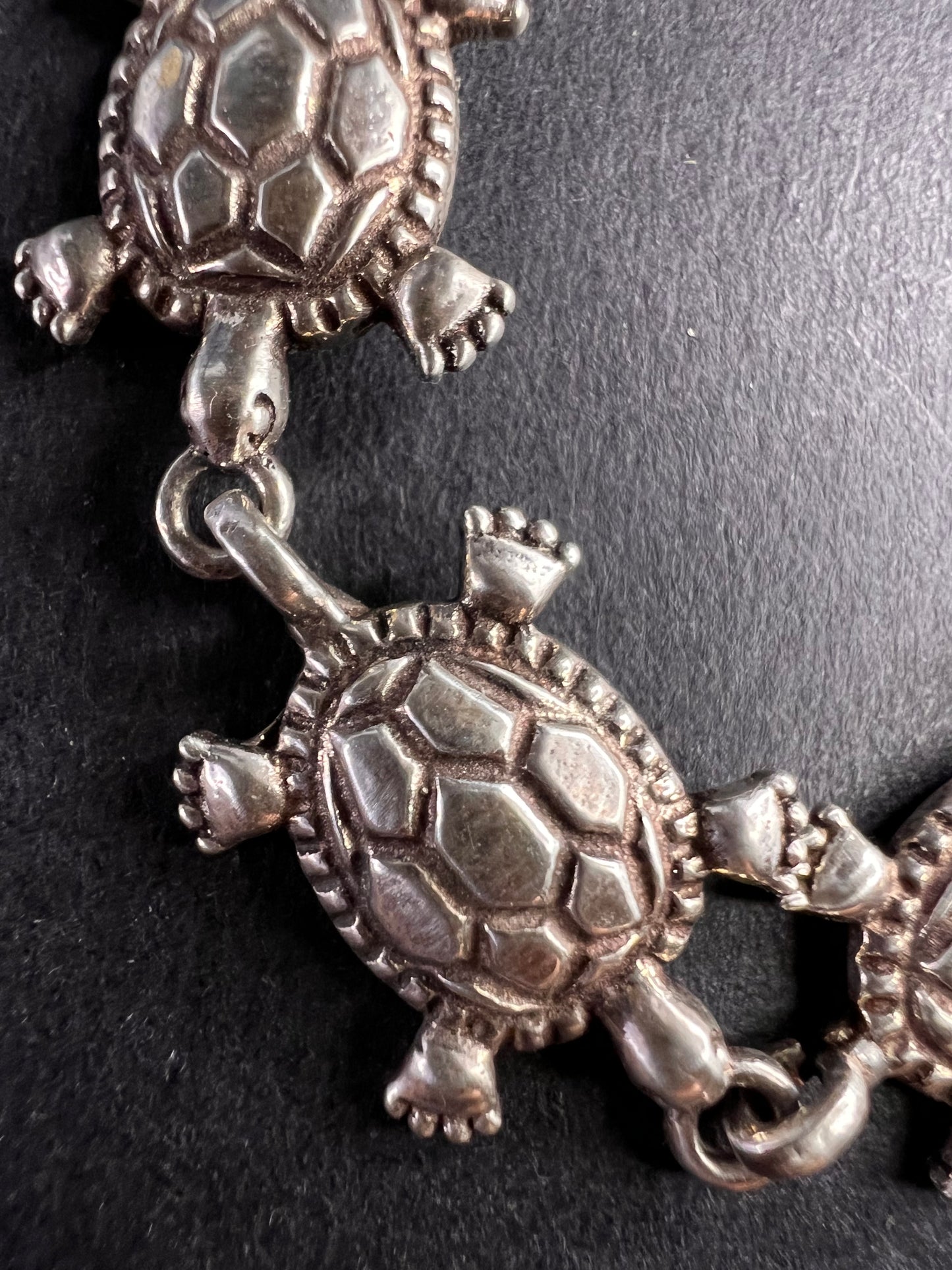 Vintage sterling silver turtles bracelet