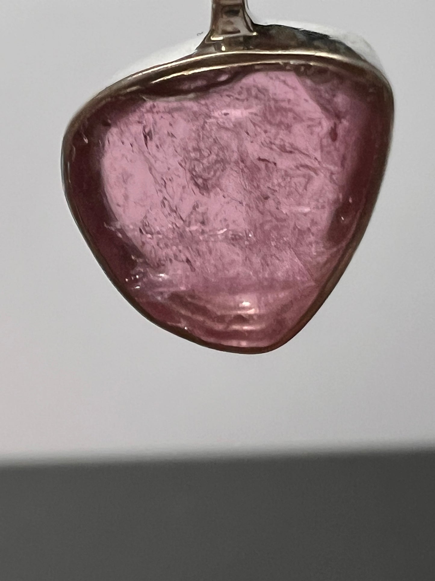 NEW Pink tourmaline sterling silver pendant 1.29 grams
