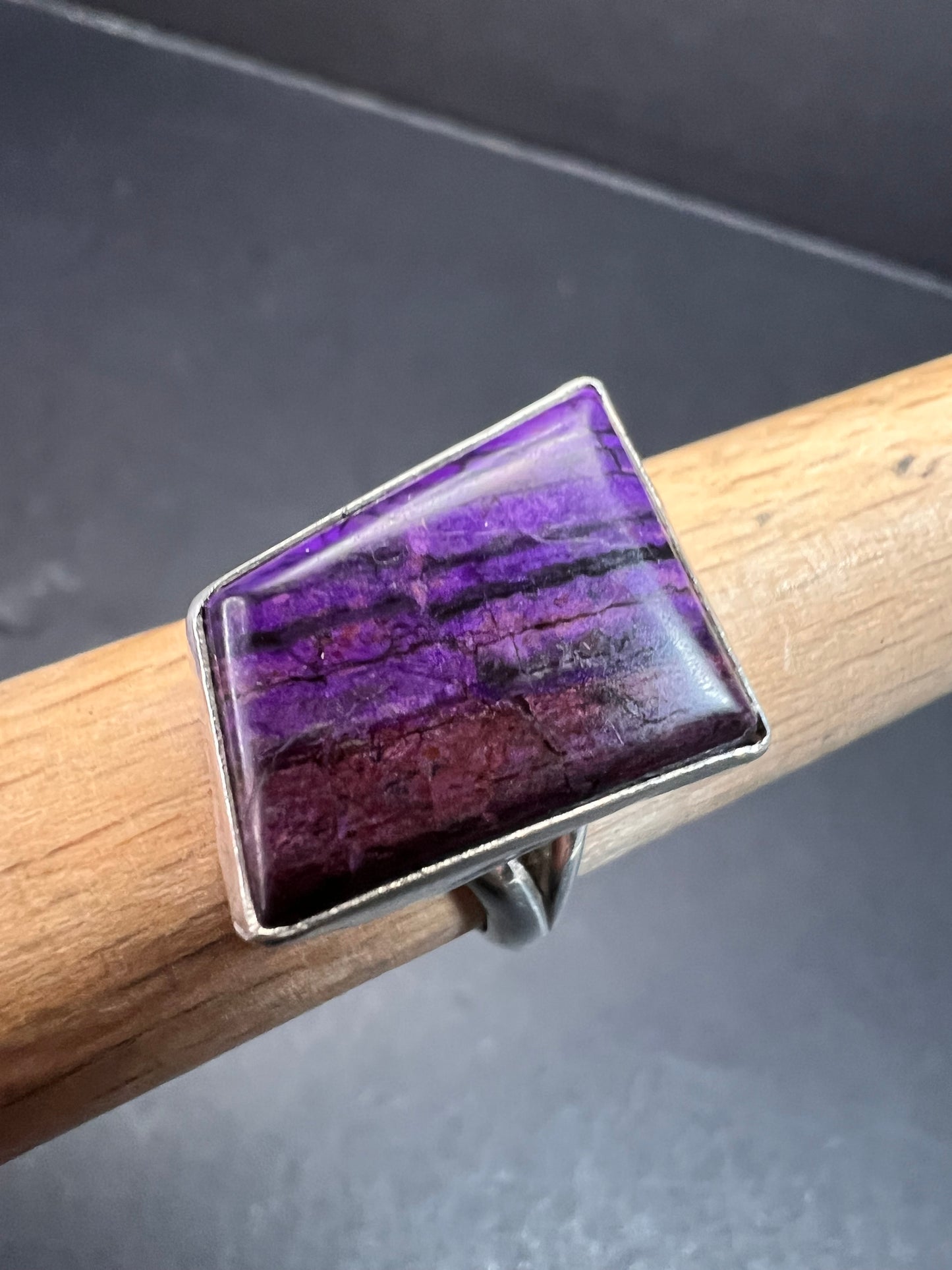 Vintage sugilite sterling silver ring size 5