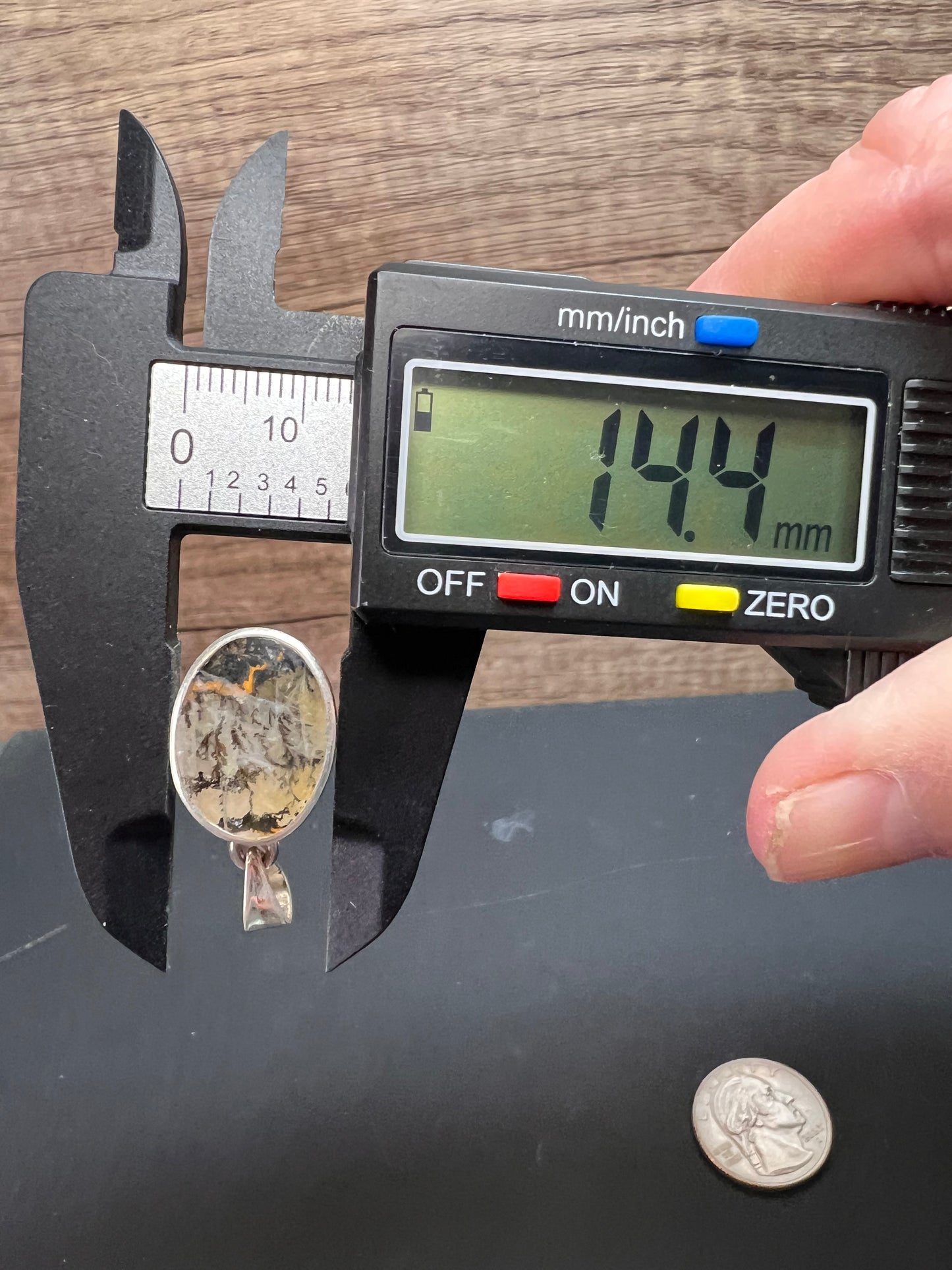 NEW Dendretic agate gemstone sterling silver pendant