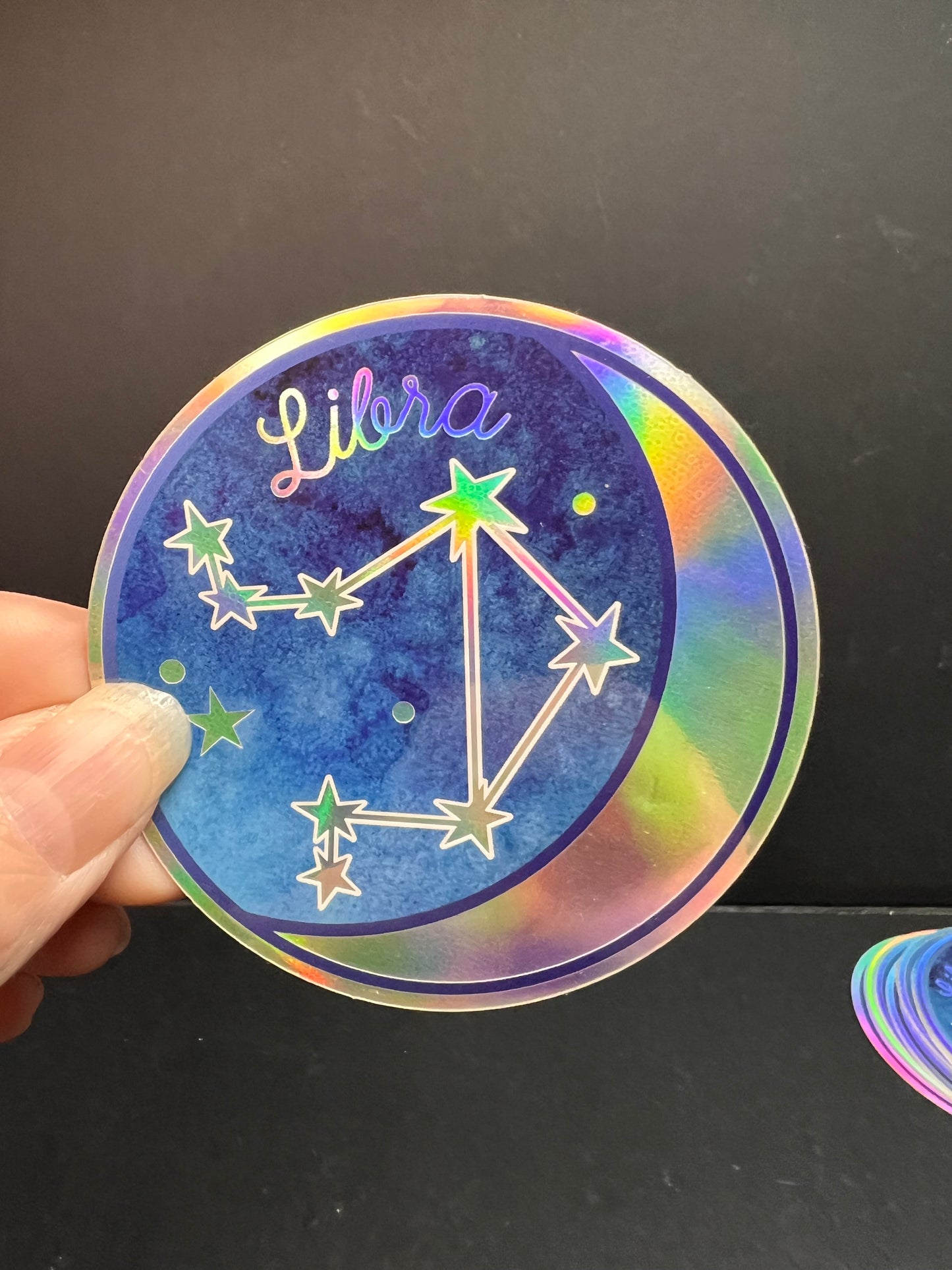 Libra Zodiac Sticker – Holographic Constellation Design by Wildflower