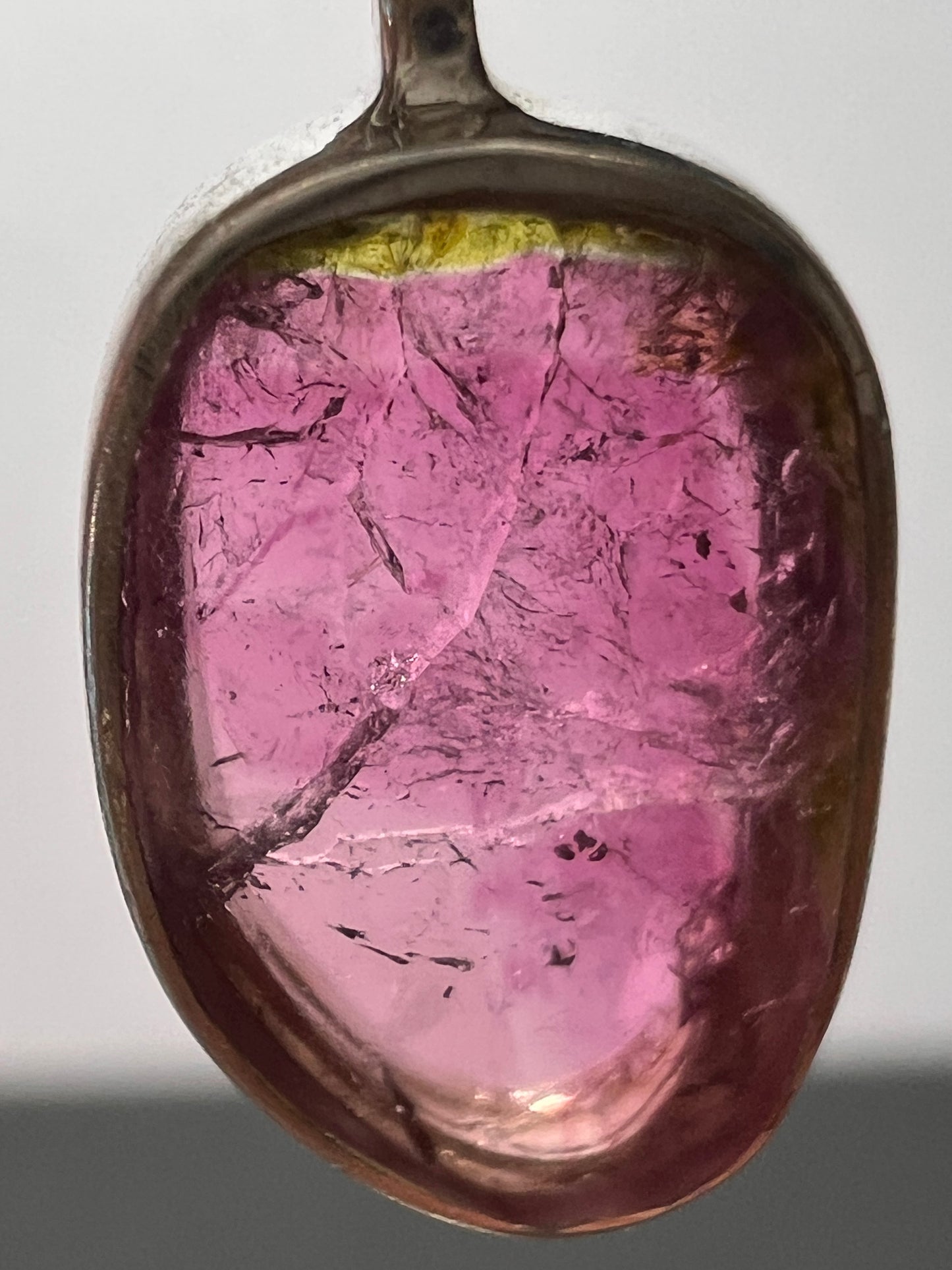 NEW pink/ watermelon tourmaline sterling silver pendant 1.31 grams