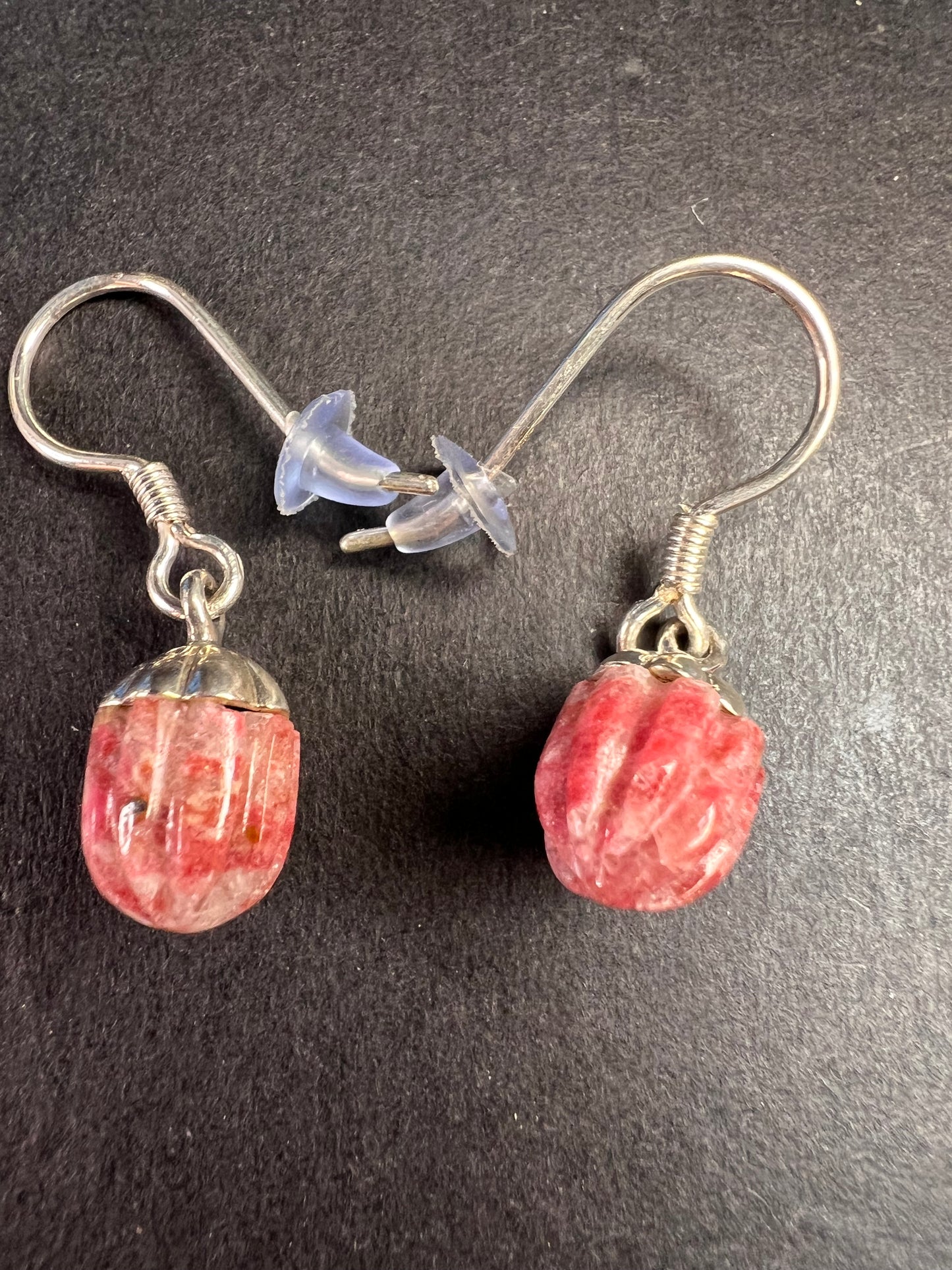NEW Norwegian thulite sterling silver earrings