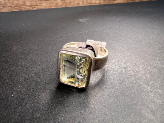 NEW Prasiolite Sterling silver ring 6.87 grams