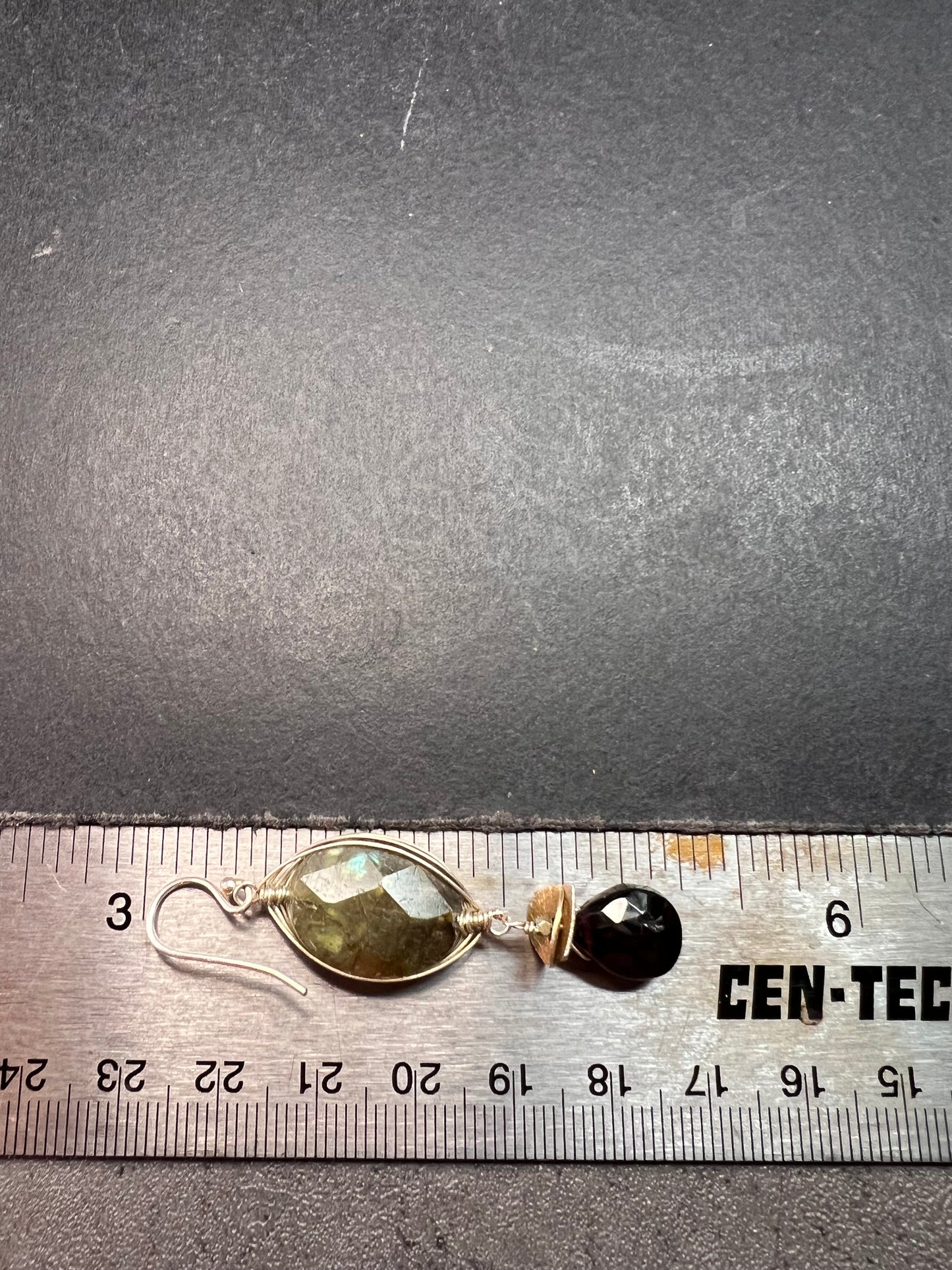 Labradorite and rhodolite garnet sterling silver dangle earrings