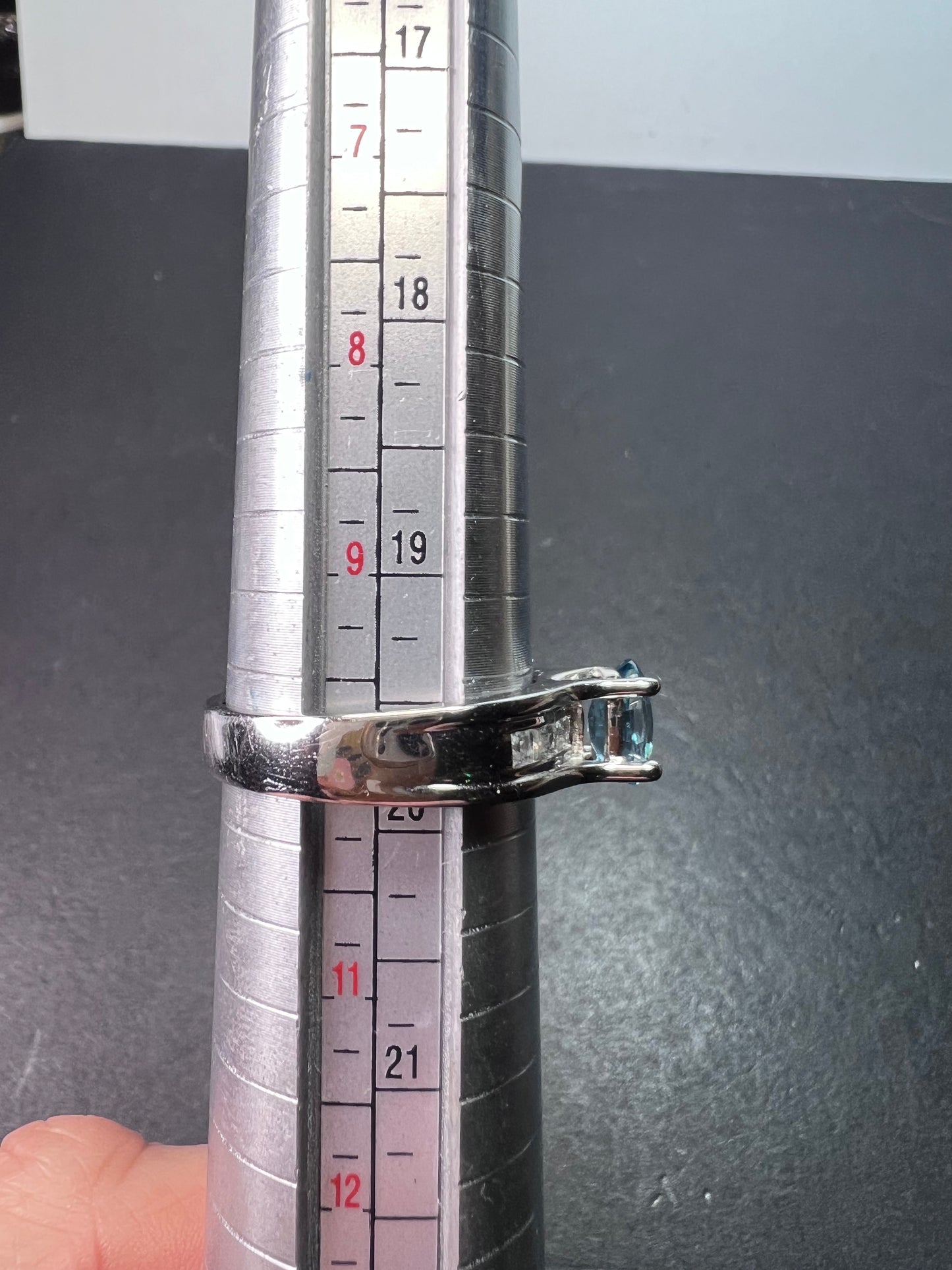 Blue & White Topaz Ring | Sterling Silver Ring size 10