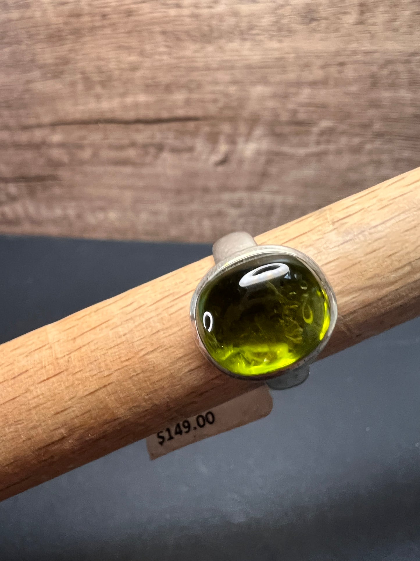 NEW size 7 oval peridot sterling silver ring 6.20 grams