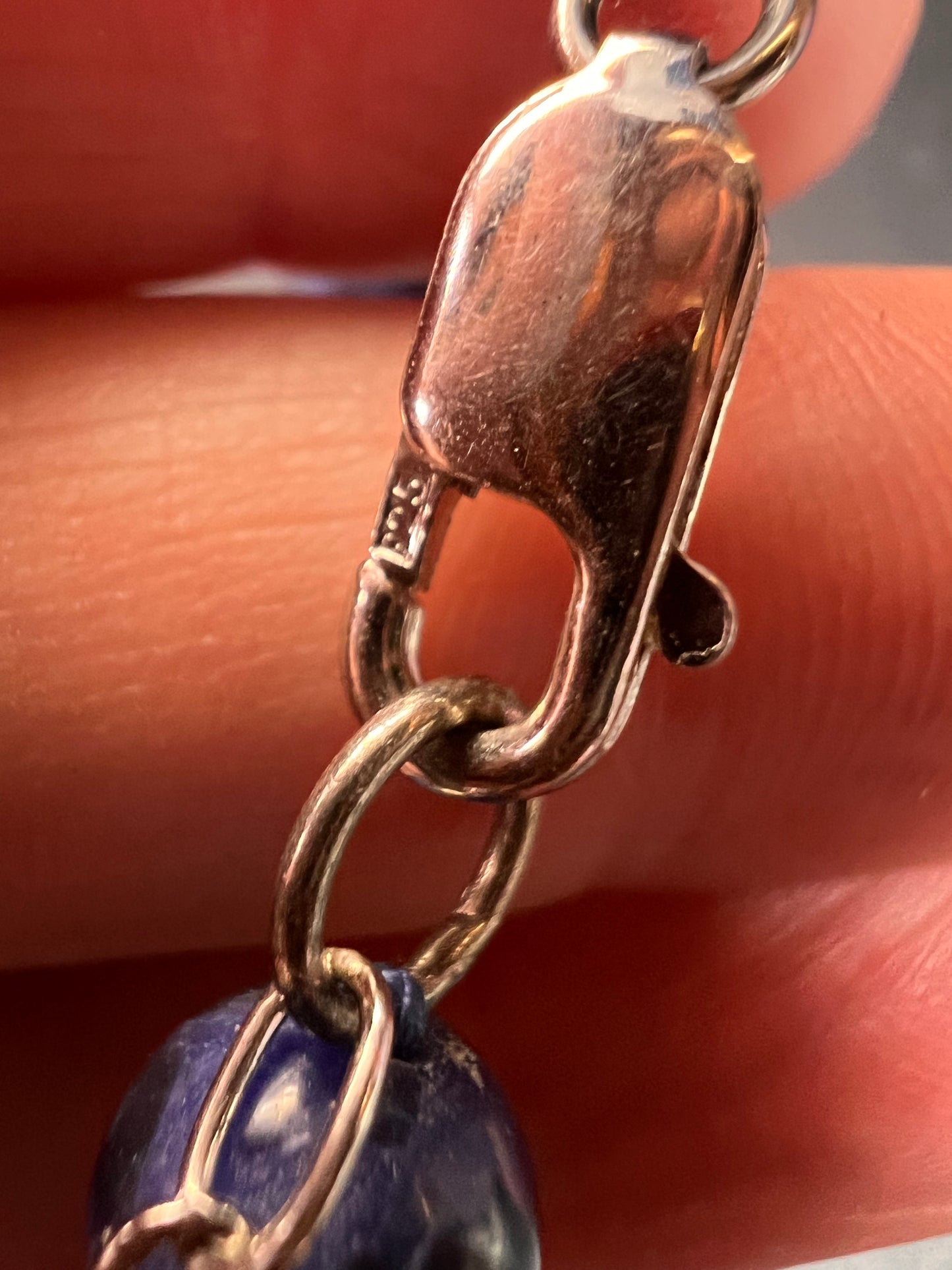 NEW sodalite and hematite necklace with sterling silver clasp