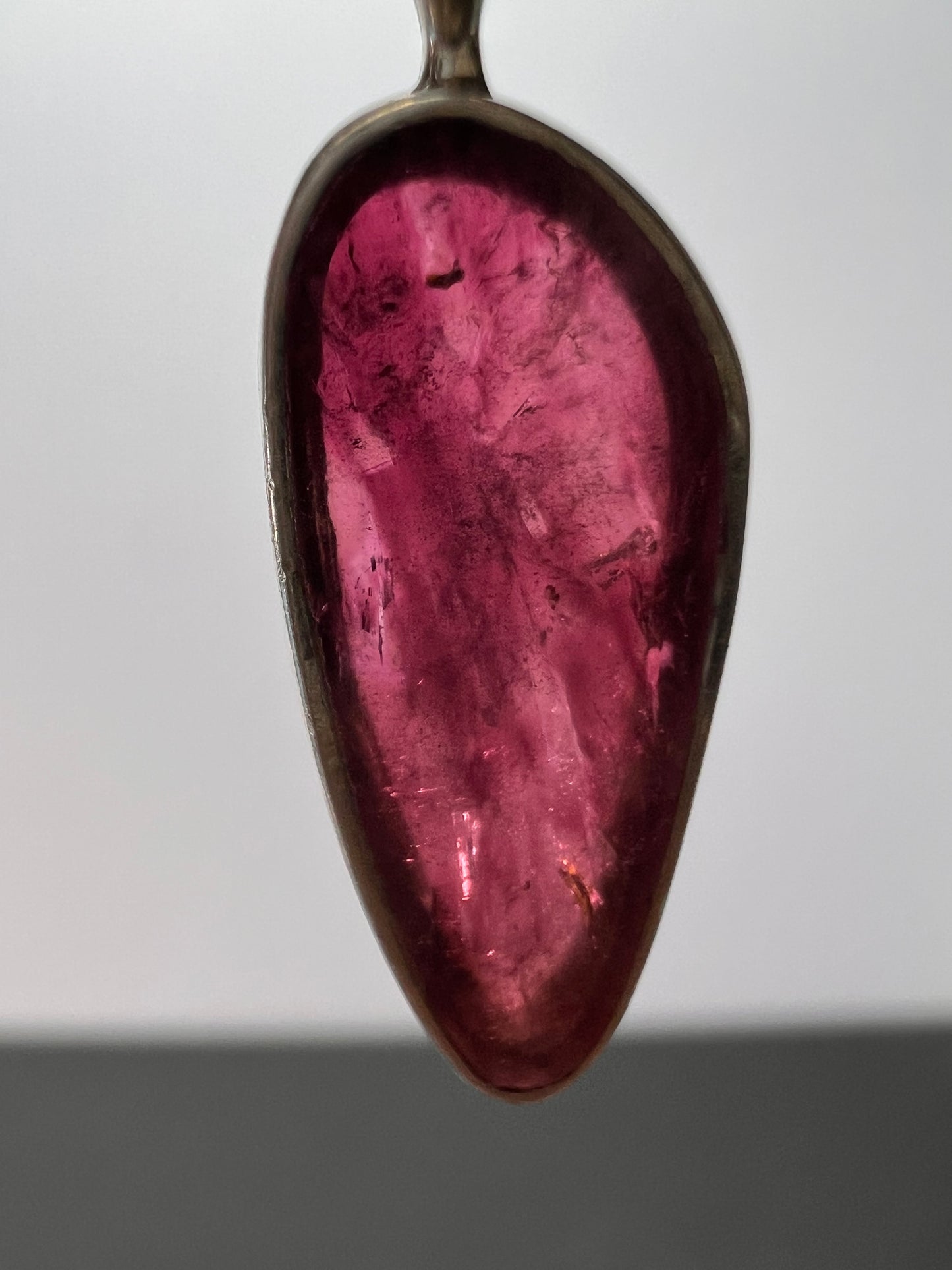 NEW pink tourmaline/ rubellite sterling silver pendant 1.59 grams