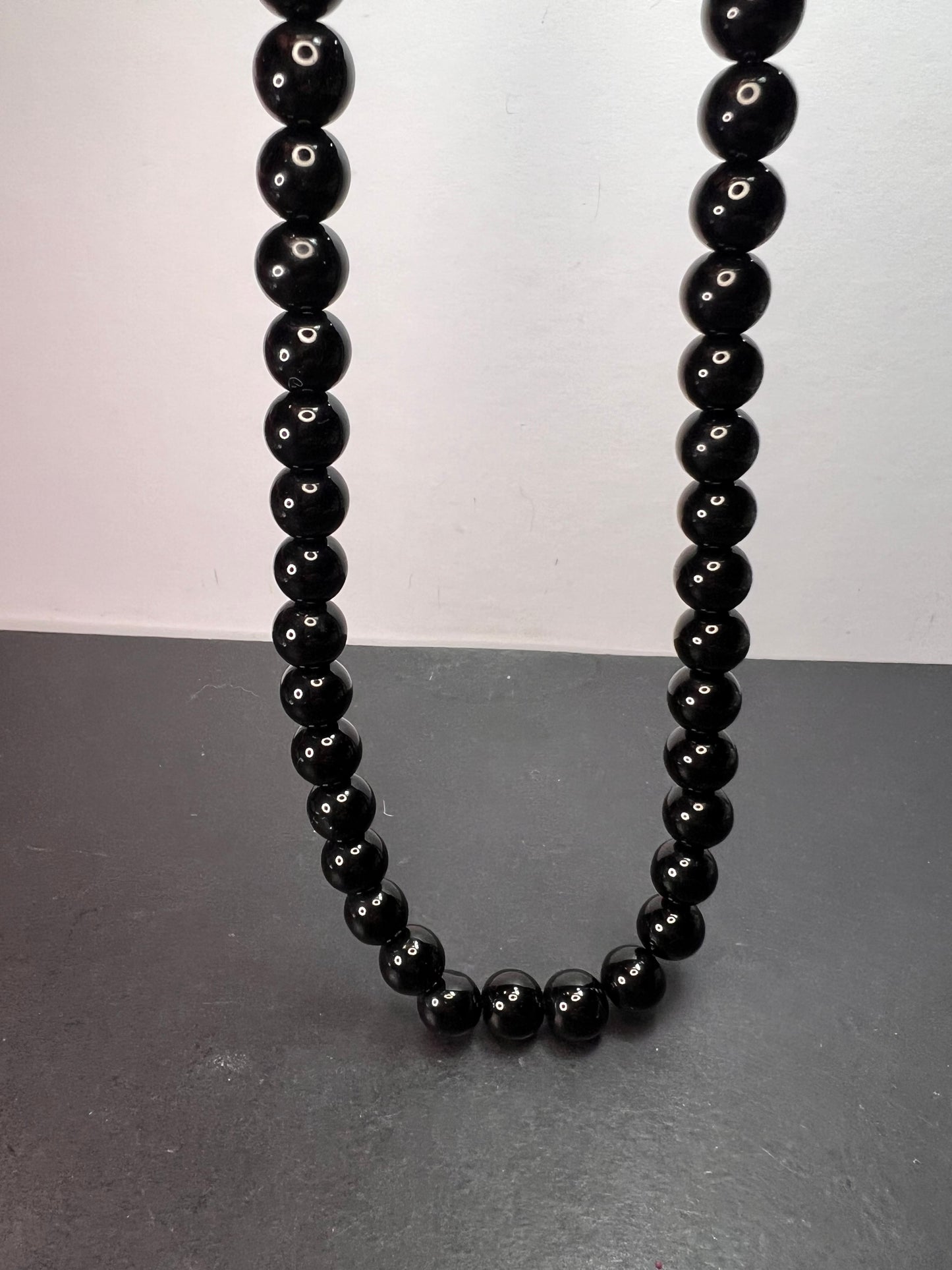 NEW Black Onyx necklace with sterling silver clasp