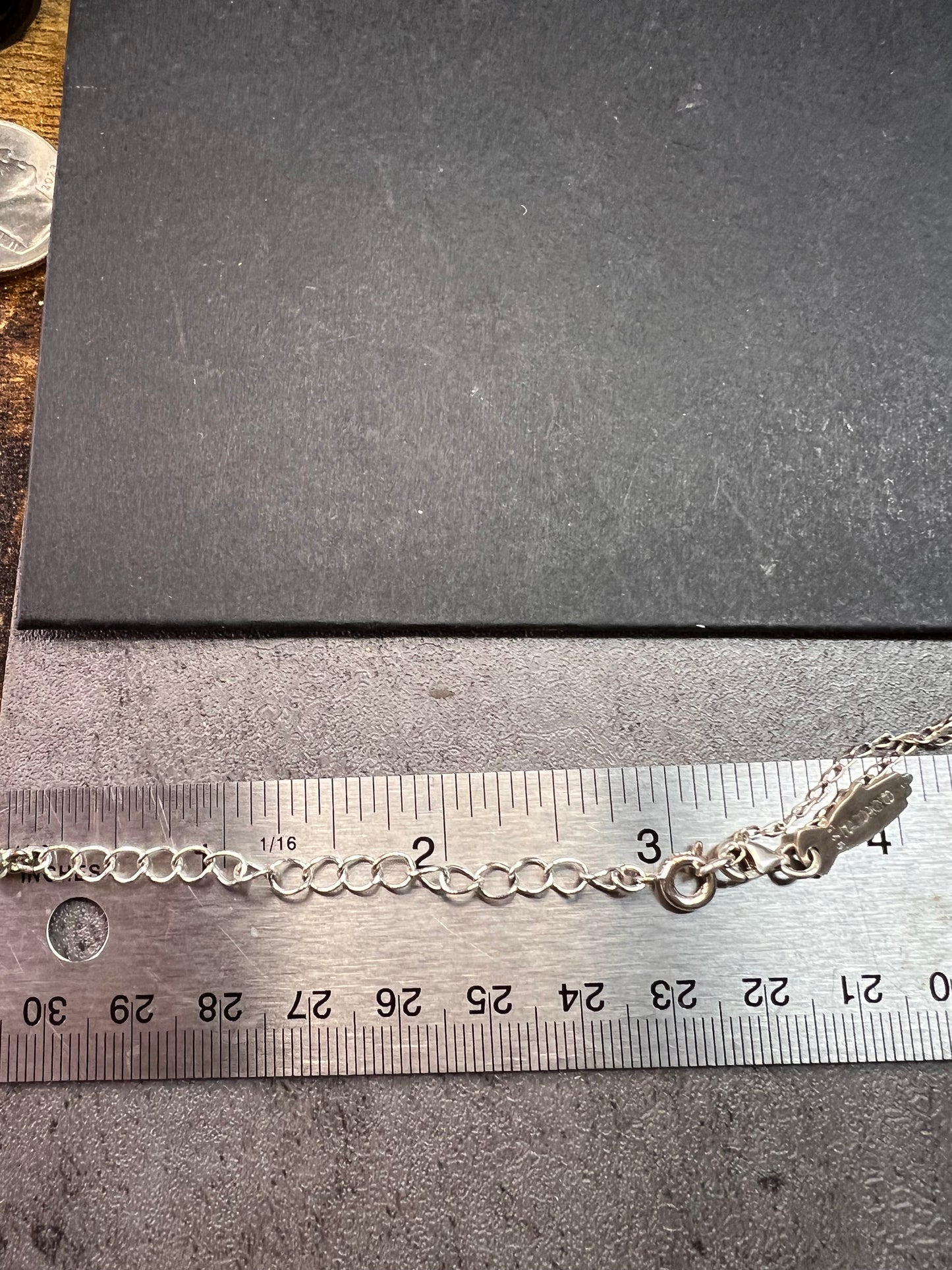 Vintage sterling silver Y drop station ball necklace