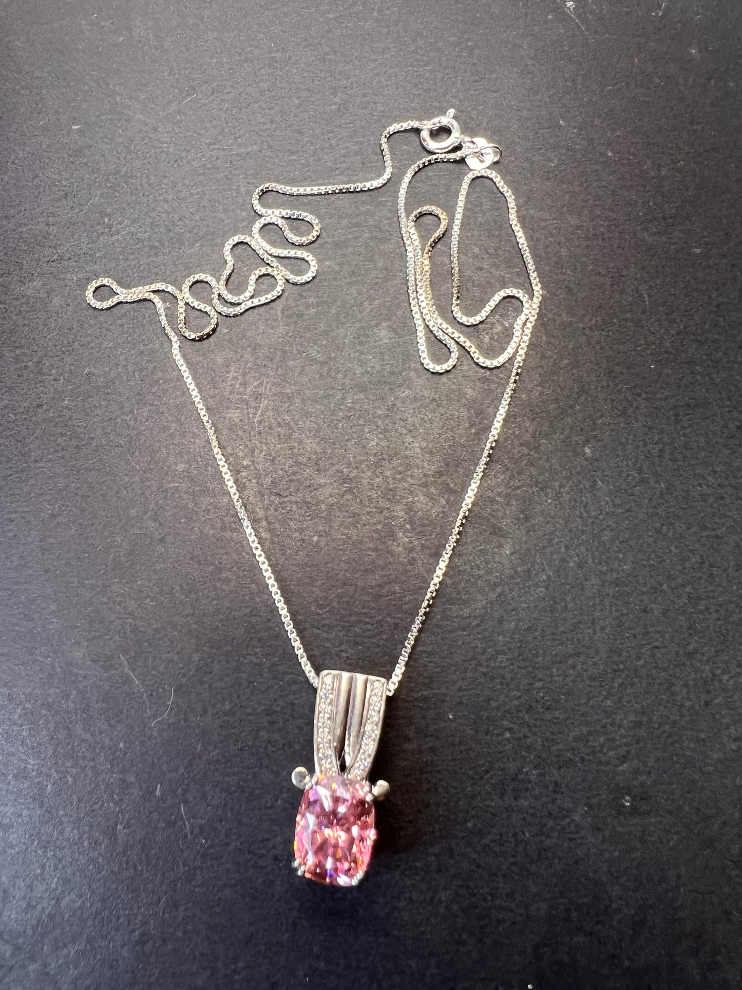 Bella Luce 5.17ctw Pink and white CZ Rhodium Over Silver Pendant