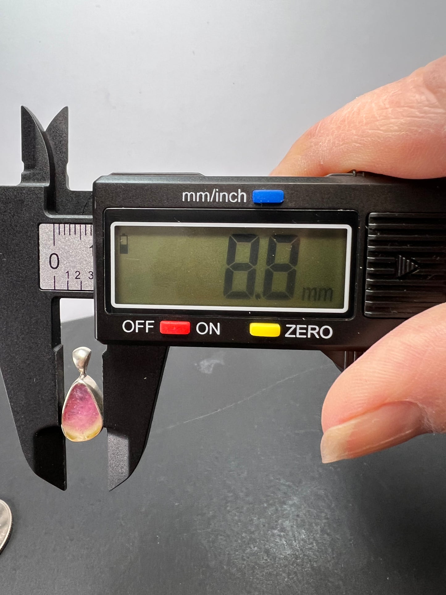 NEW Pink Watermelon tourmaline sterling silver pendant 1.24 grams