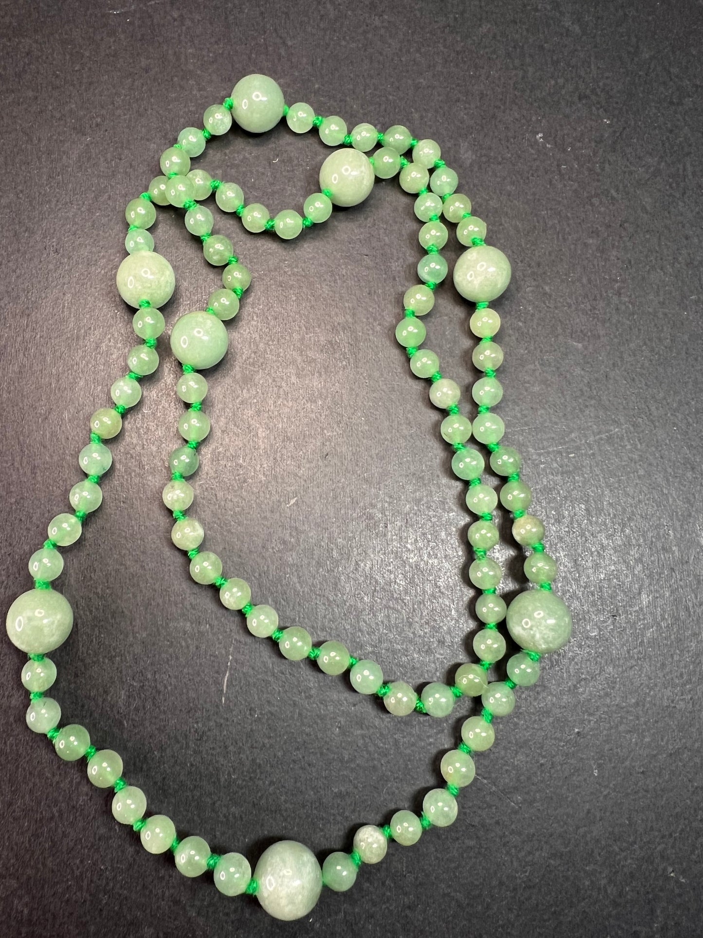 NEW green aventurine endless 30 inch necklace