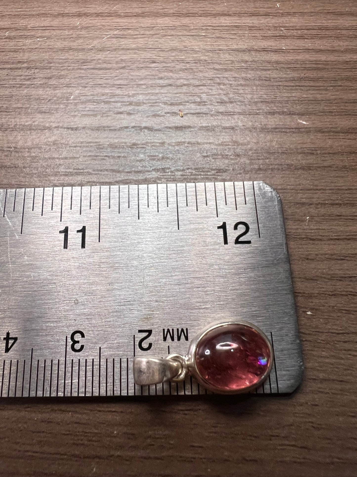 NEW Pink Tourmaline rubellite sterling silver pendant 1.90 grams