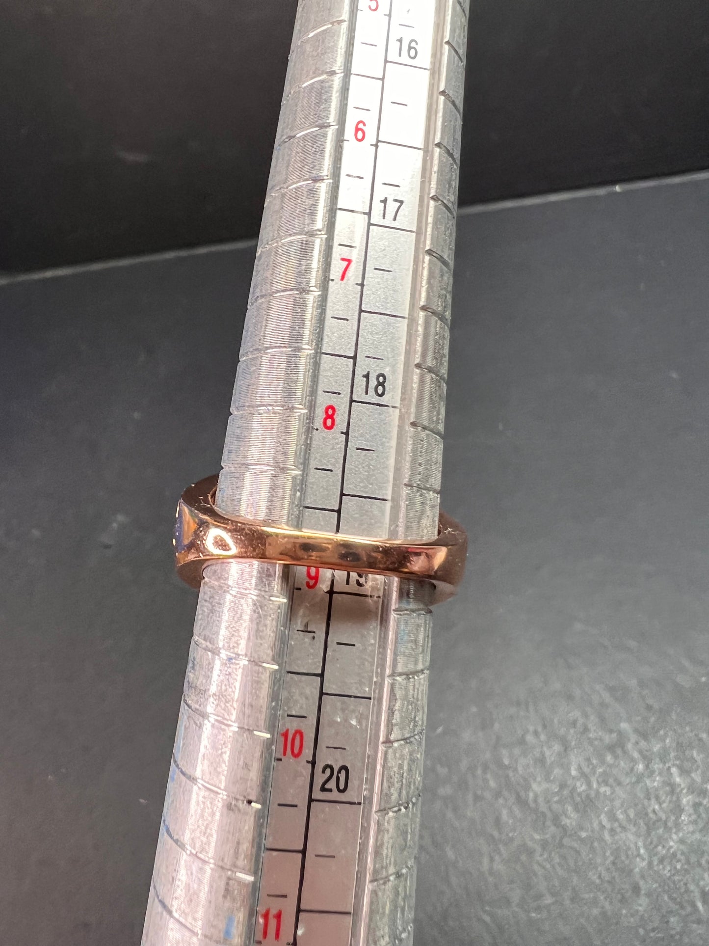 NEW Shungite in matrix ring in rose gold over brass size 9