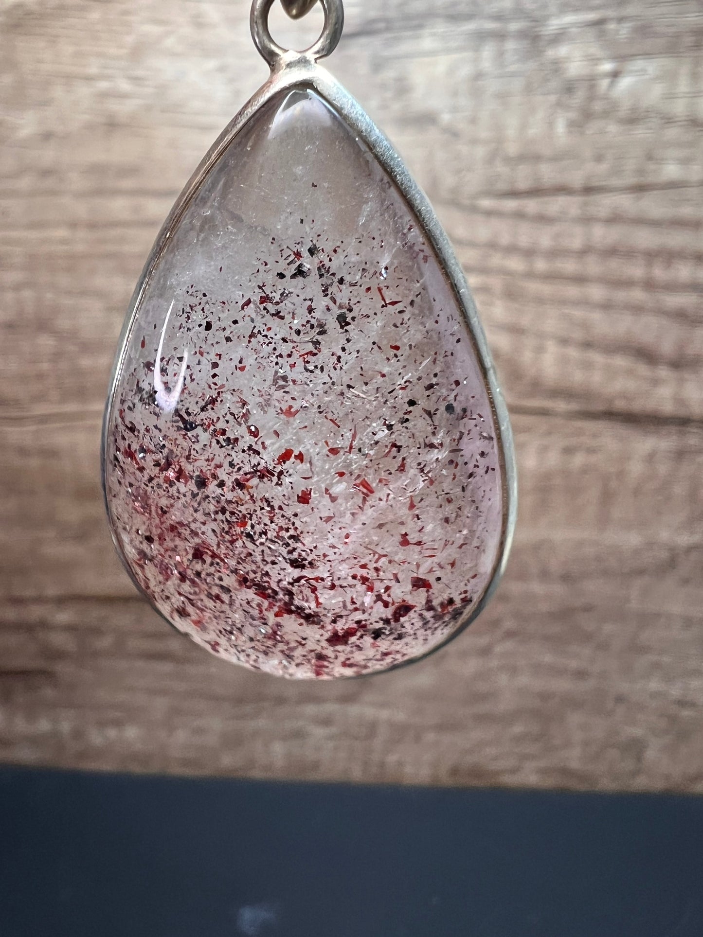 NEW Lepidocrocite super 7 sterling silver teardrop pendant 17.5 grams