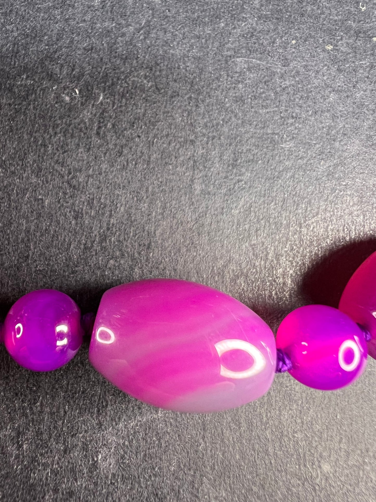 NEW purple agate 18 inch necklace with sterling silver clasp